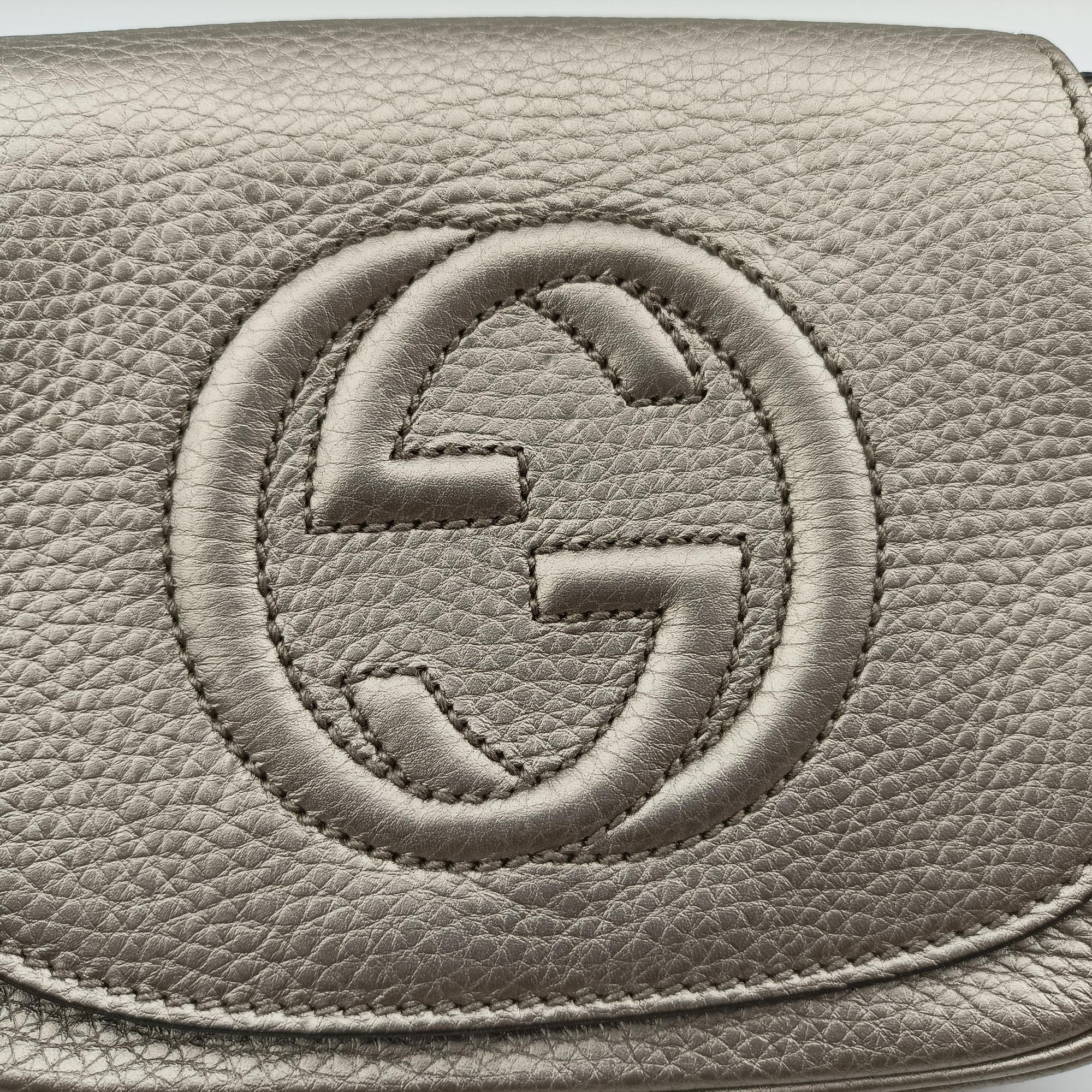 Pre-owned Gucci Soho Golden Leather 323190 shoulderbag | stylenewstar