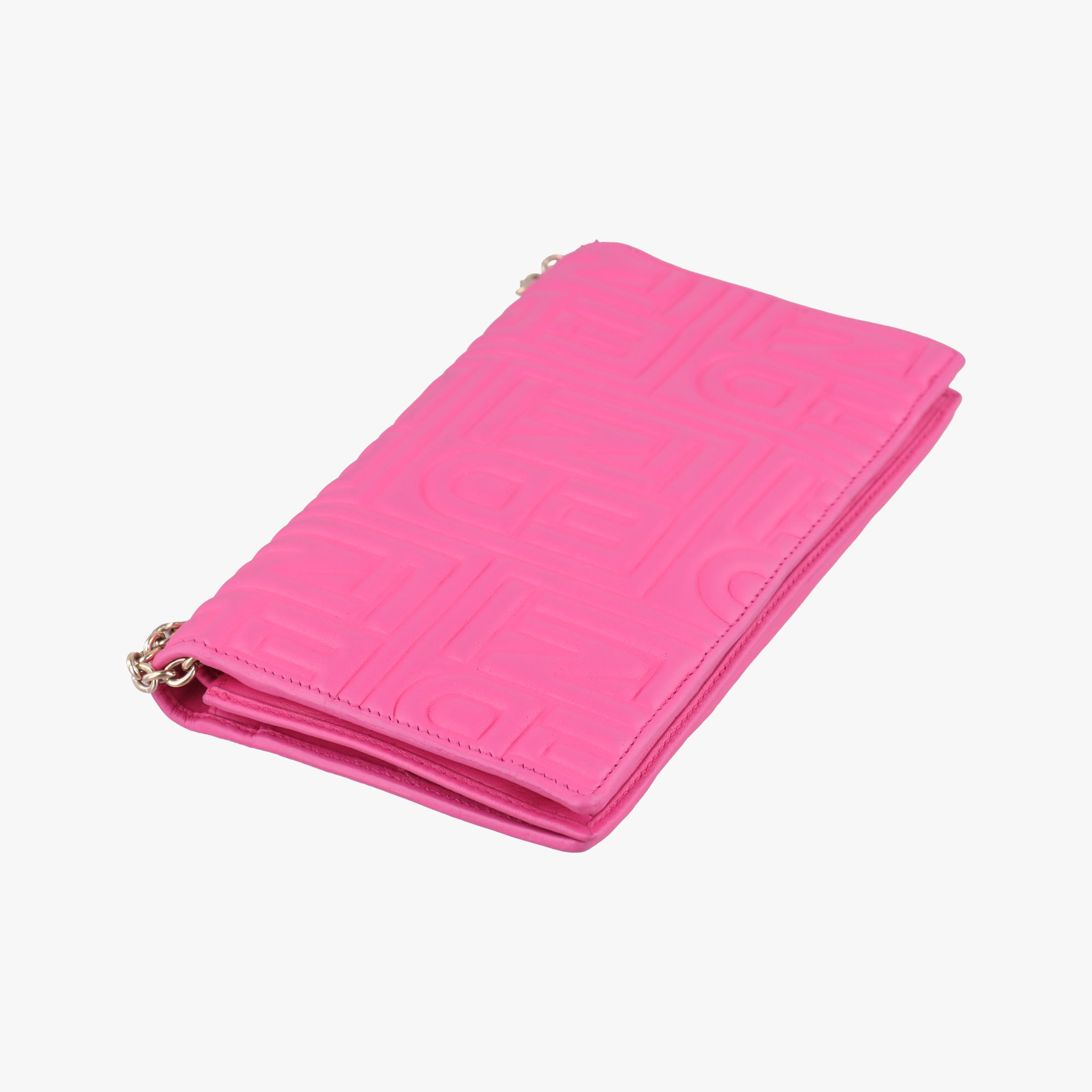 Pre-owned Fendi Embossed Logo Rose Leather 8M0219 shoulderbag | stylenewstar