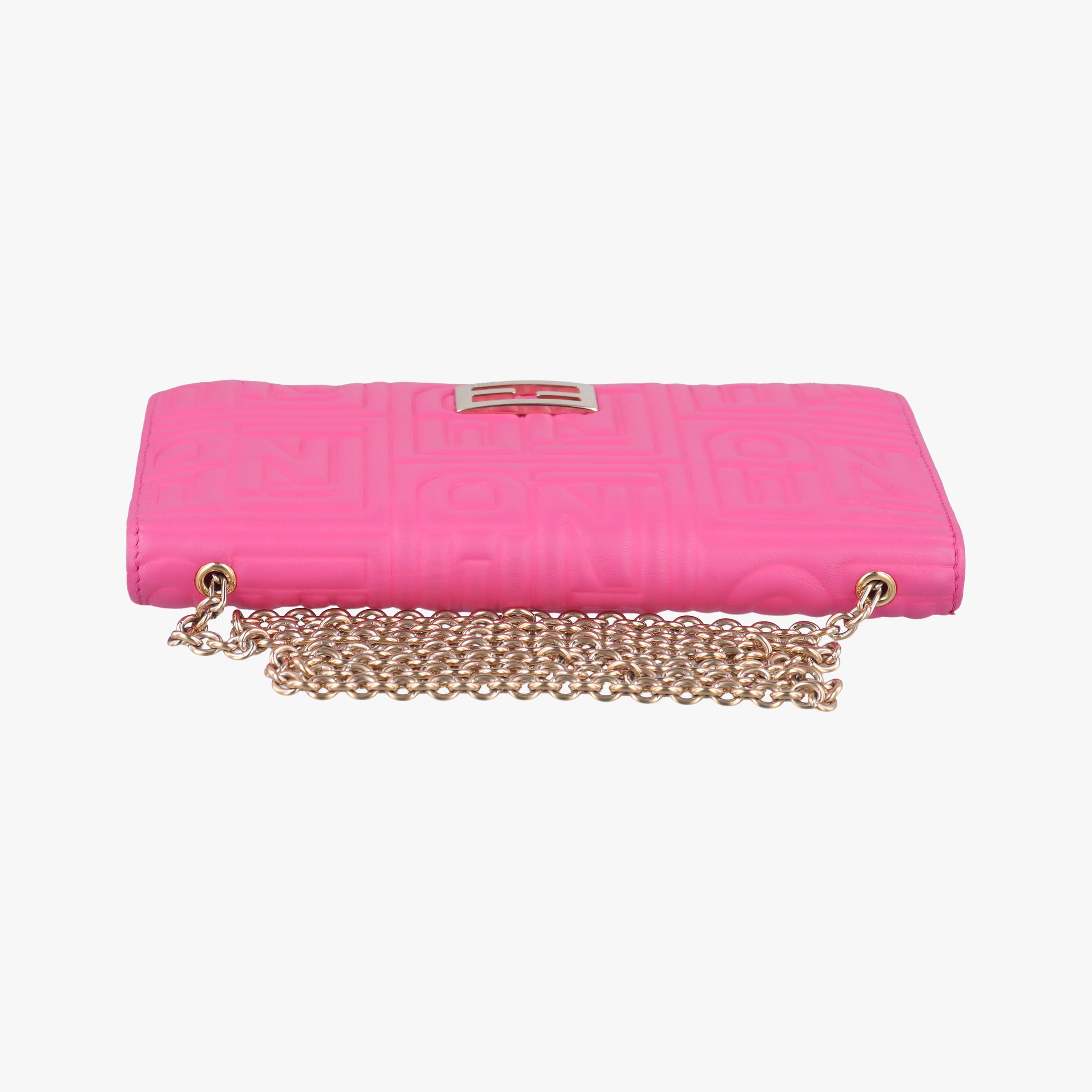 Pre-owned Fendi Embossed Logo Rose Leather 8M0219 shoulderbag | stylenewstar