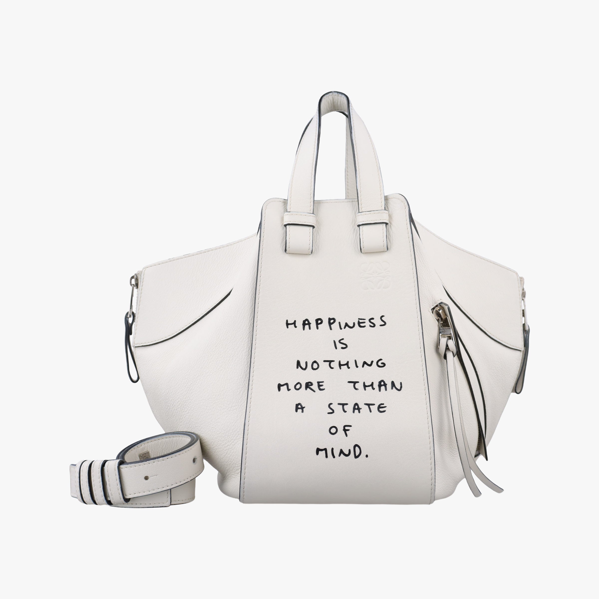 Pre-owned Loewe Hammock White Leather  shoulderbag | stylenewstar