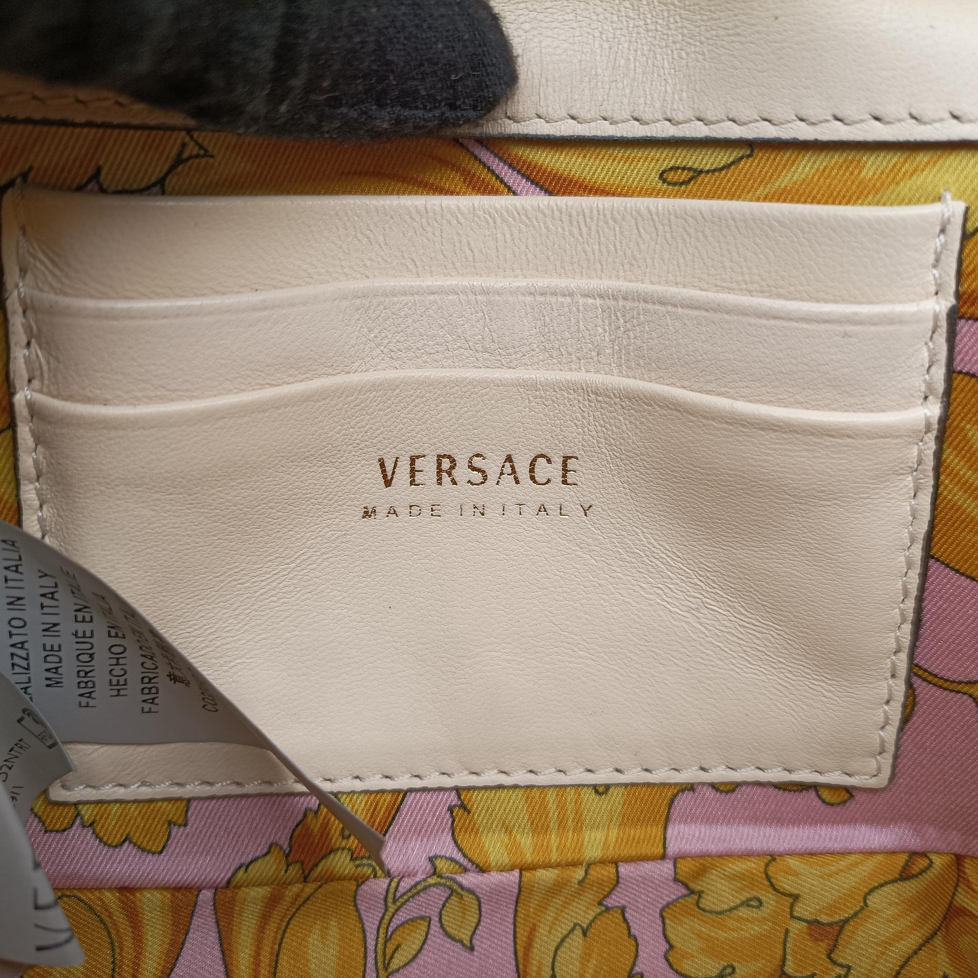 Pre-owned VERSACE Virtus Beige Leather  shoulderbag | stylenewstar