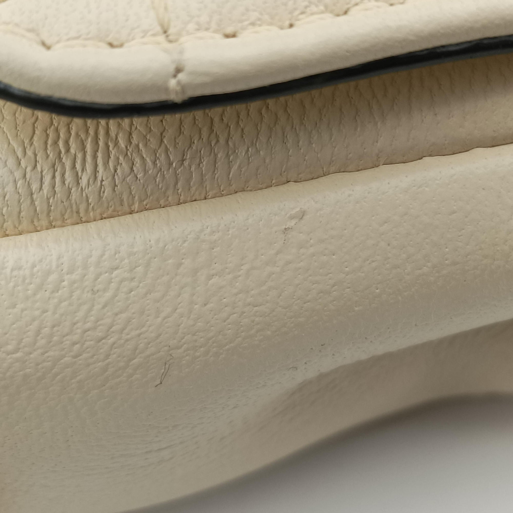 Pre-owned VERSACE Virtus Beige Leather  shoulderbag | stylenewstar