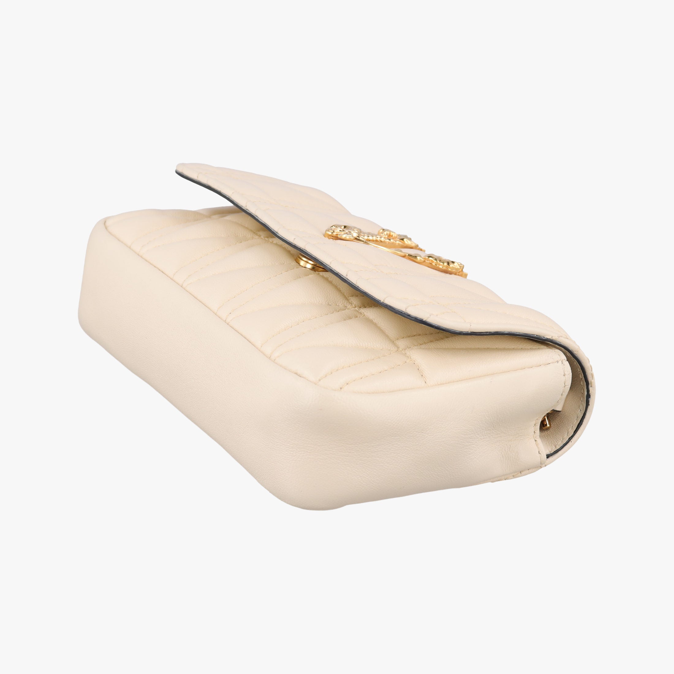 Pre-owned VERSACE Virtus Beige Leather  shoulderbag | stylenewstar