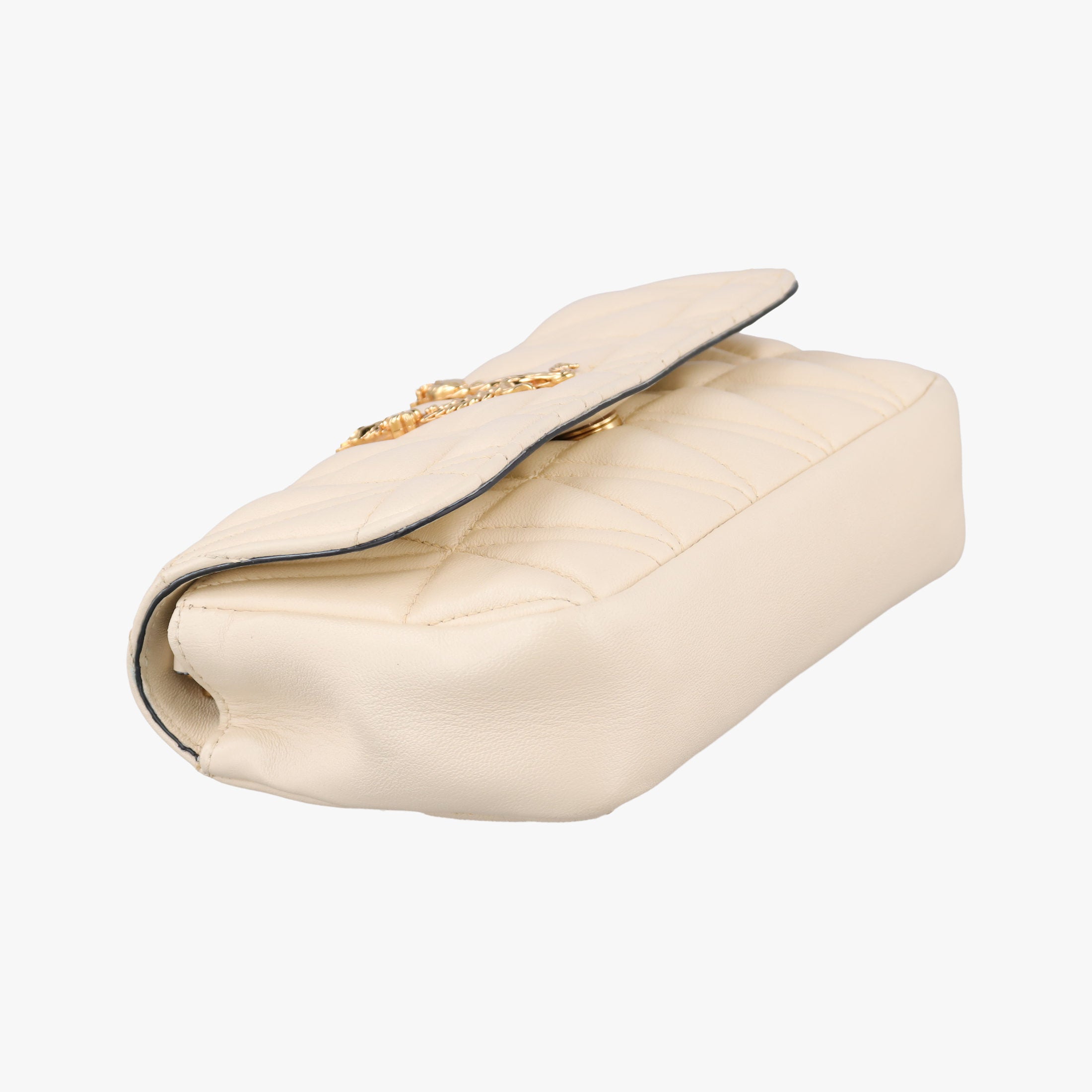 Pre-owned VERSACE Virtus Beige Leather  shoulderbag | stylenewstar