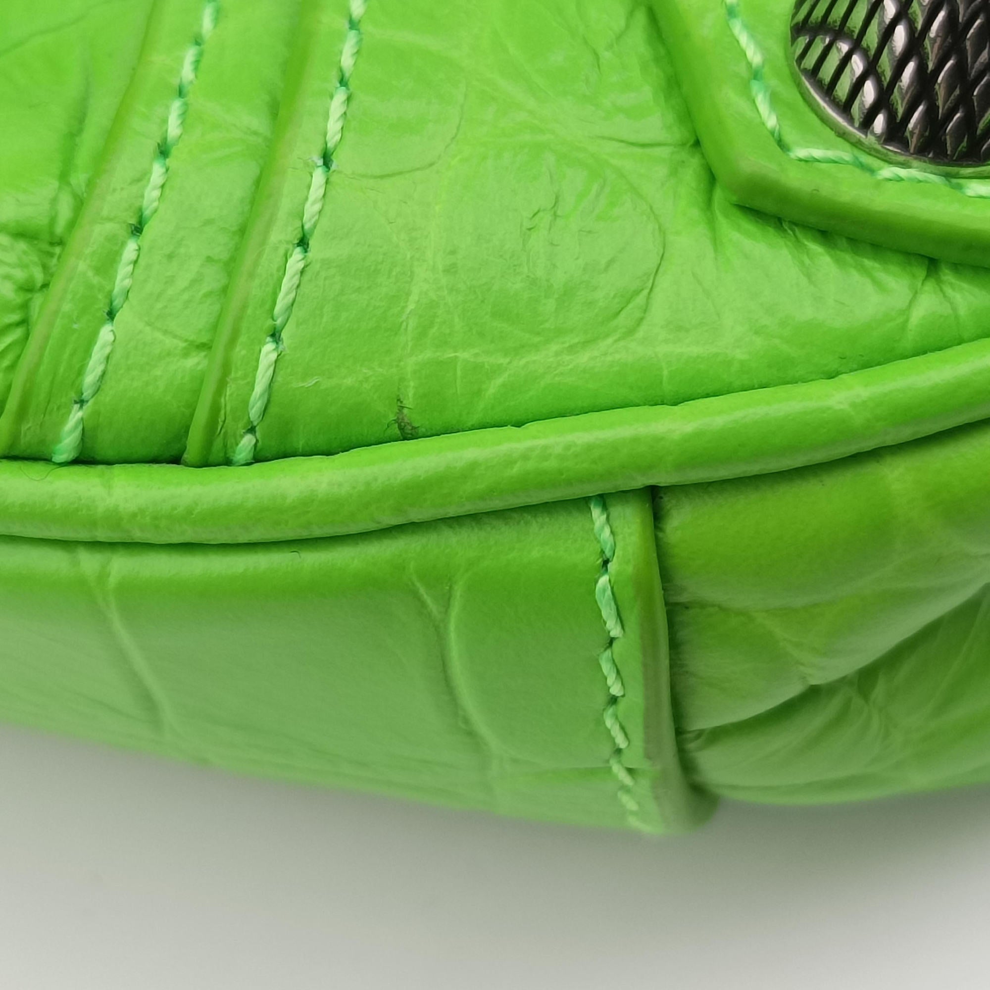 Pre-owned Balenciaga Le Cagole Green lambskin  shoulderbag | stylenewstar