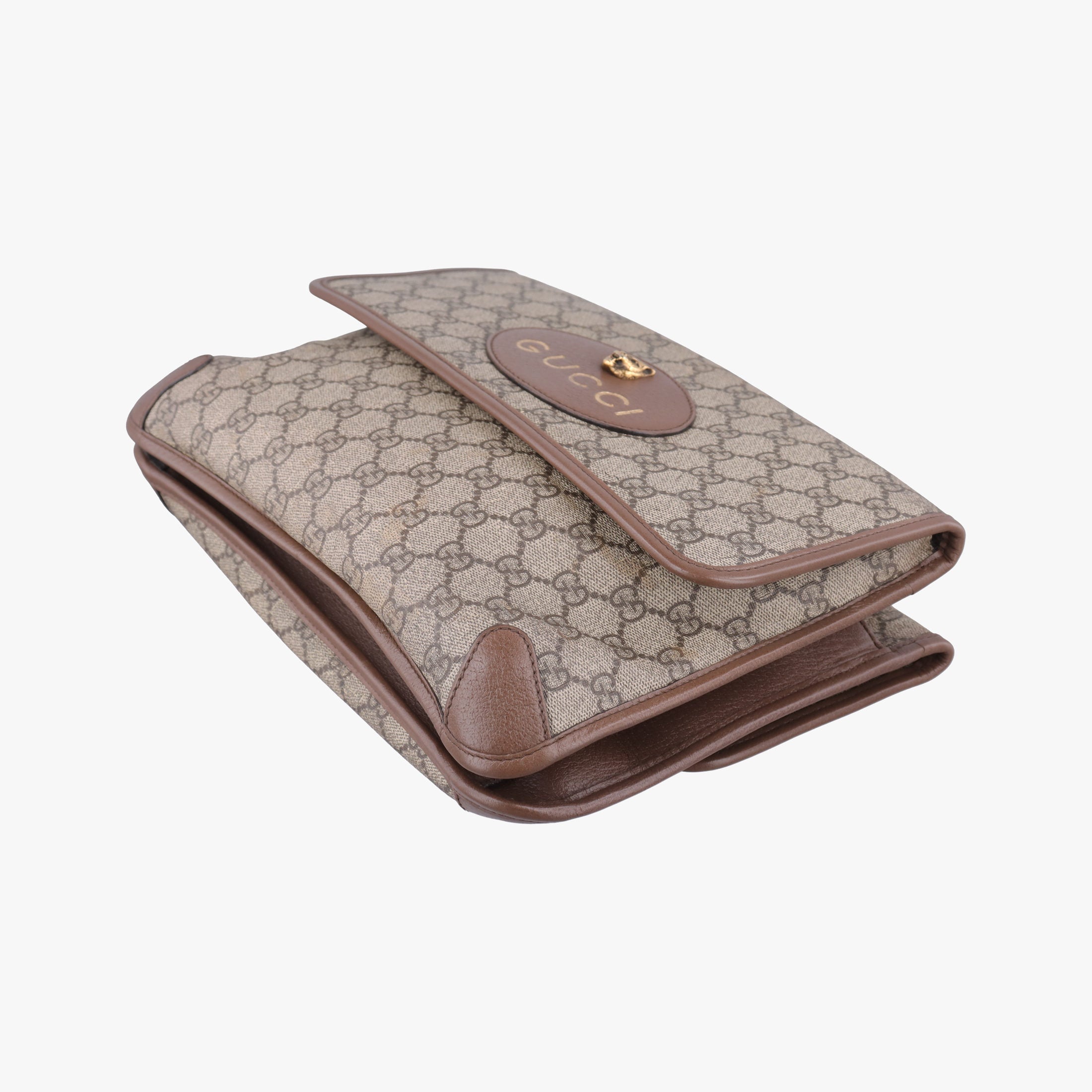 Pre-owned Gucci NEO VINTAGE GG Supreme Beige×red×green PVC coated canvas 495654 bum bag/waist bag | stylenewstar