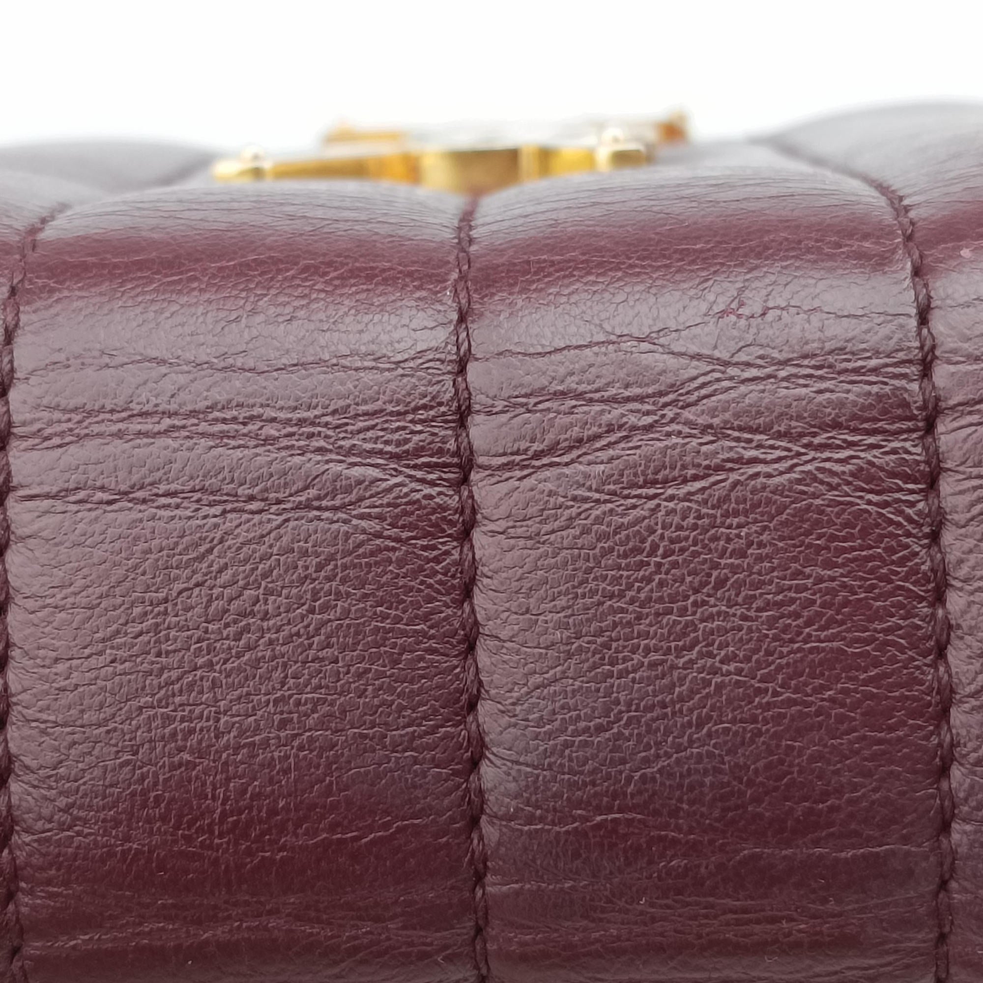 Secondhand Yves Saint Laurent VICKY Burgundy Leather 532612 shoulderbag | stylenewstar
