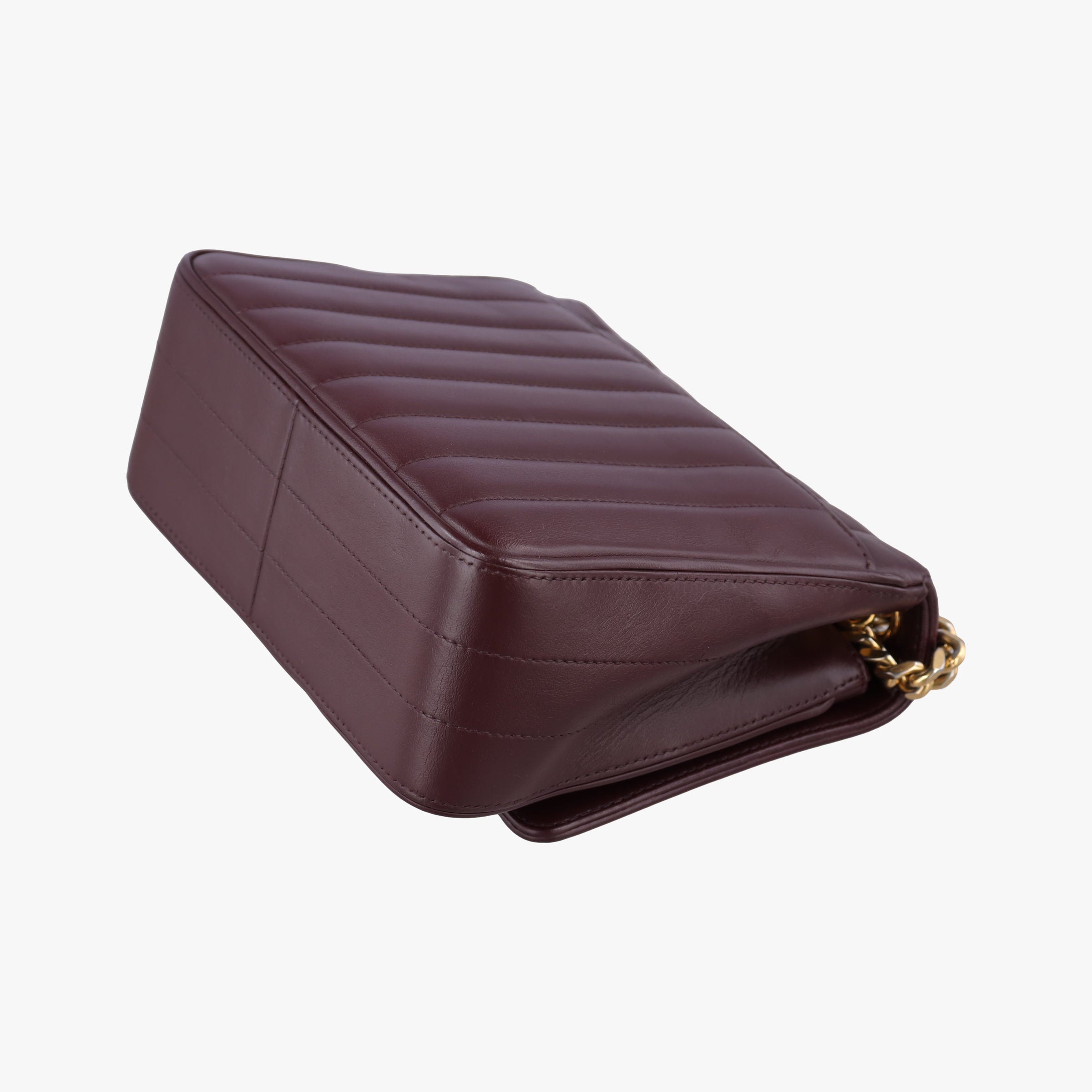 Secondhand Yves Saint Laurent VICKY Burgundy Leather 532612 shoulderbag | stylenewstar