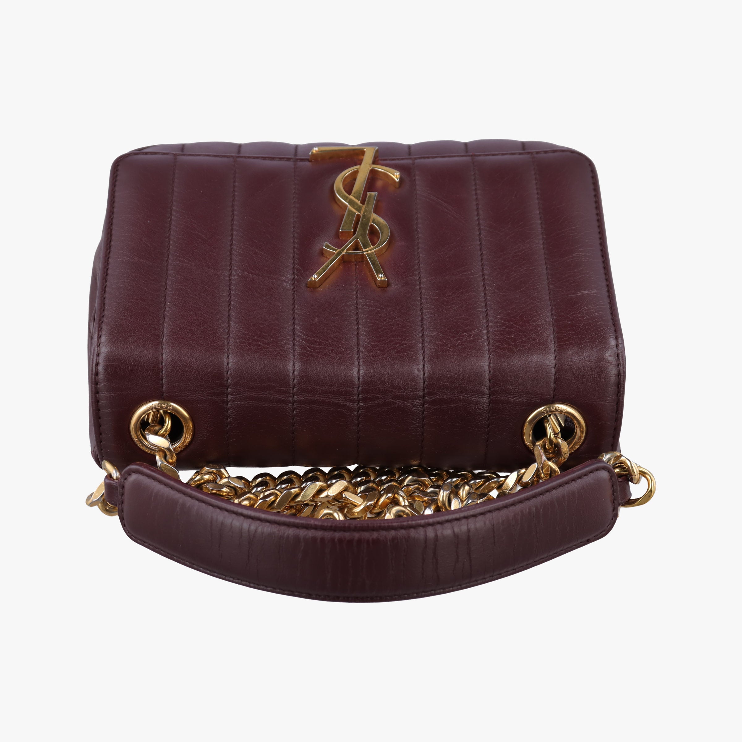 Secondhand Yves Saint Laurent VICKY Burgundy Leather 532612 shoulderbag | stylenewstar