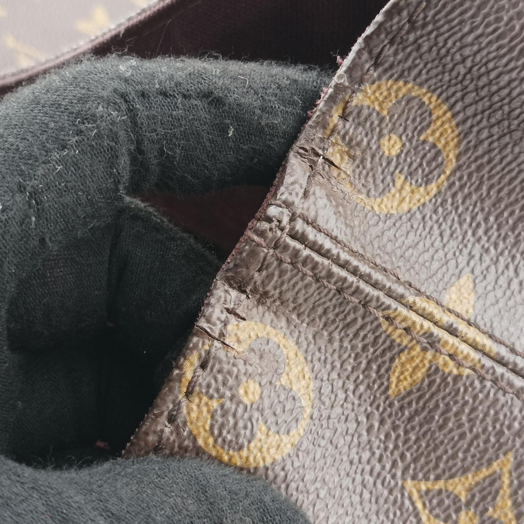 Pre-owned Louis Vuitton PALK Brown×black Monogram MACASSAR×calf leather M40637 backpack/rucksack | stylenewstar