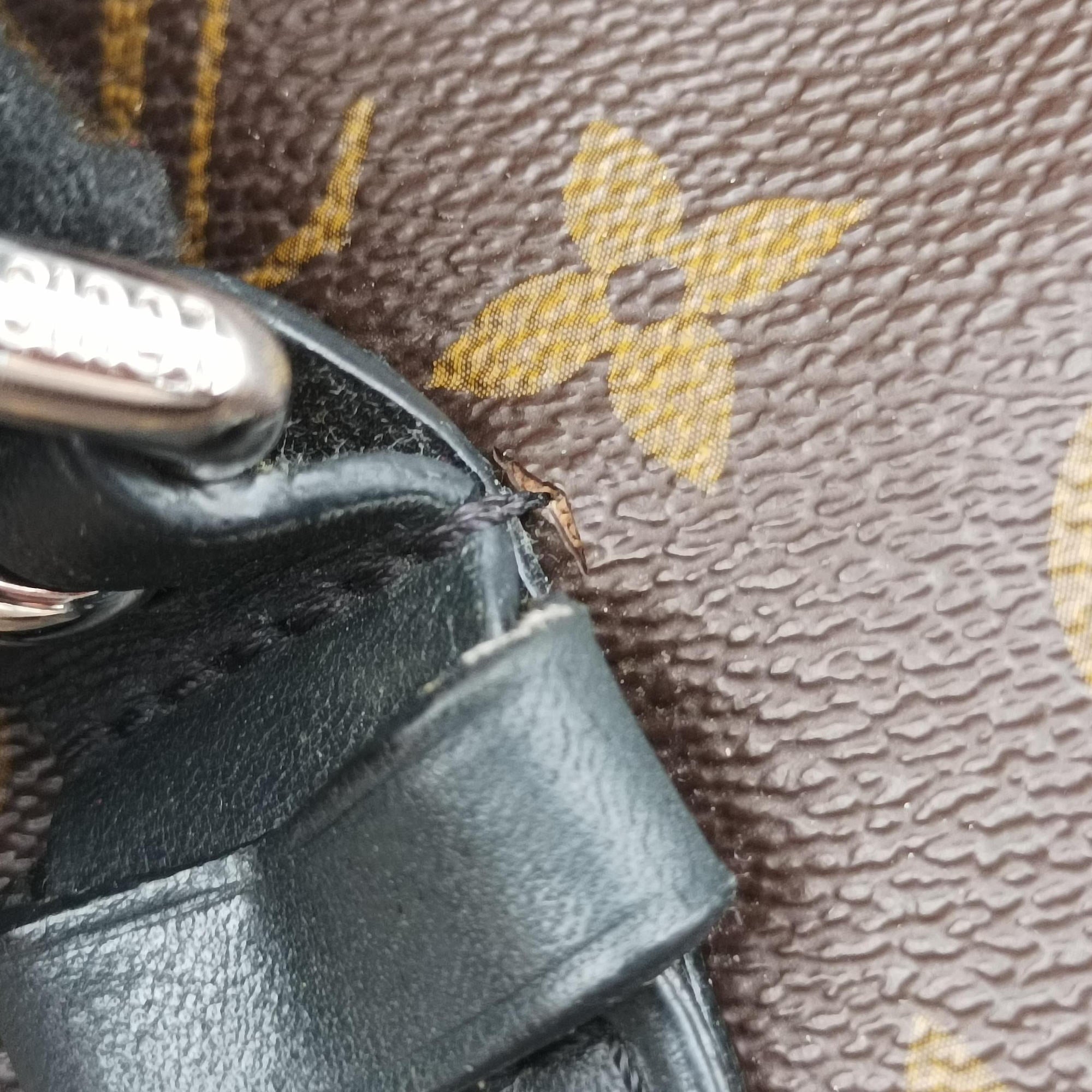 Pre-owned Louis Vuitton PALK Brown×black Monogram MACASSAR×calf leather M40637 backpack/rucksack | stylenewstar