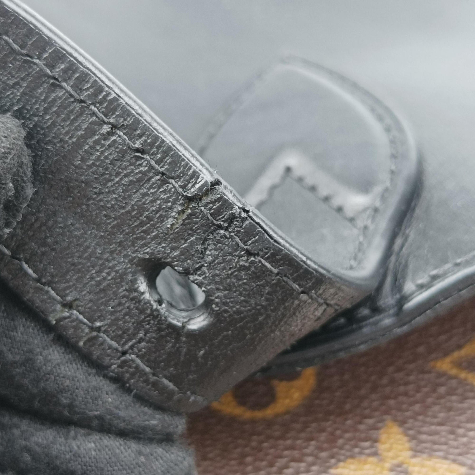 Pre-owned Louis Vuitton PALK Brown×black Monogram MACASSAR×calf leather M40637 backpack/rucksack | stylenewstar