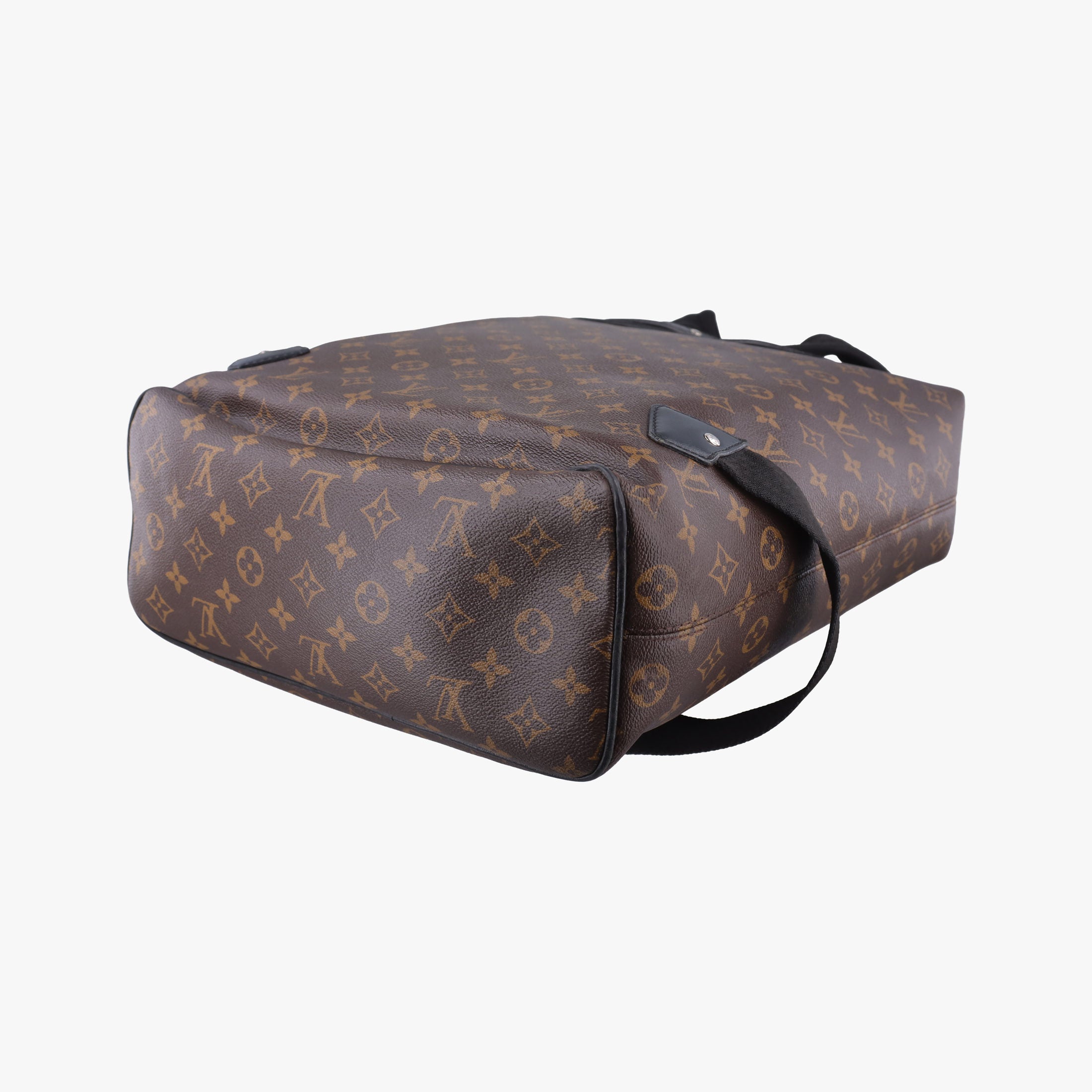Pre-owned Louis Vuitton PALK Brown×black Monogram MACASSAR×calf leather M40637 backpack/rucksack | stylenewstar
