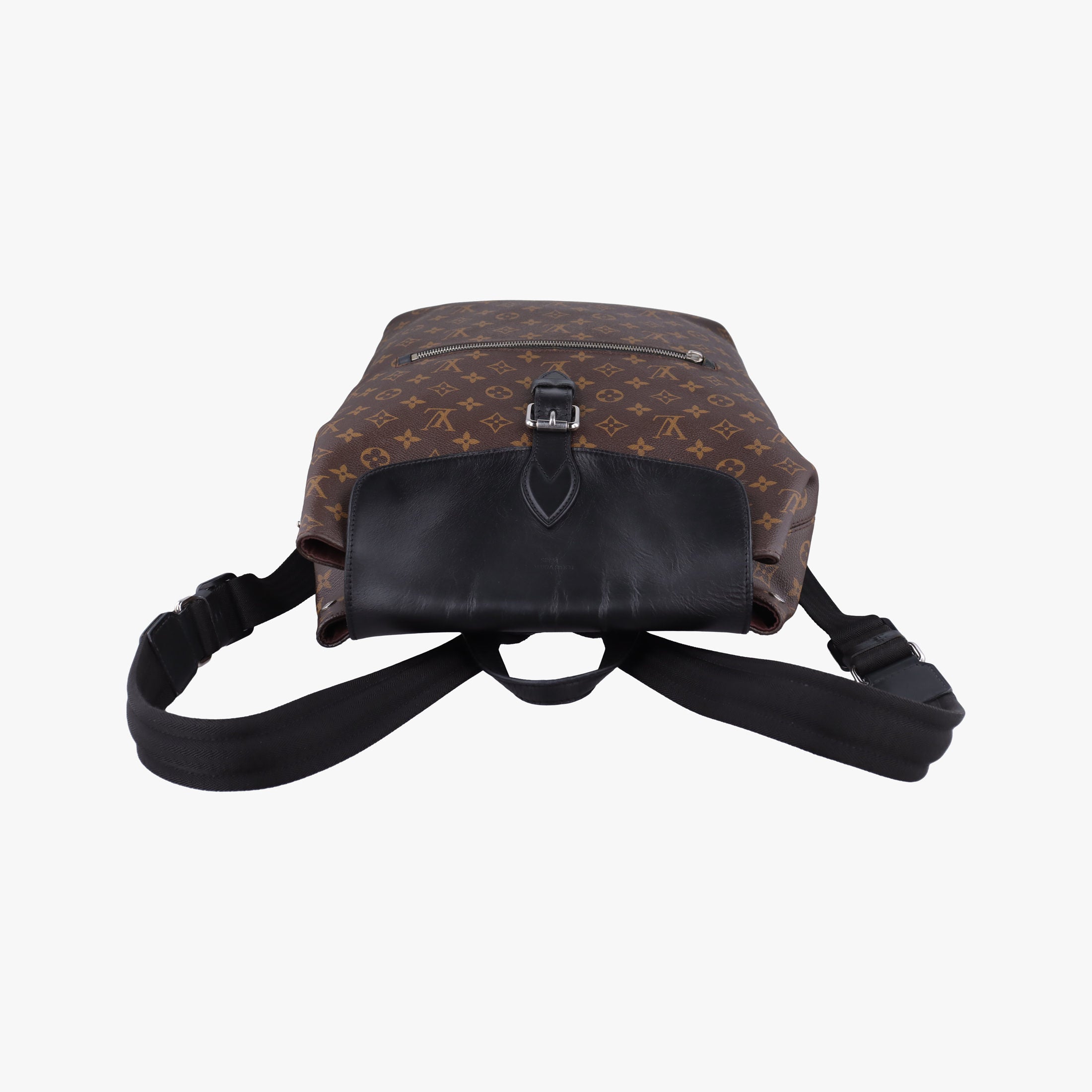 Pre-owned Louis Vuitton PALK Brown×black Monogram MACASSAR×calf leather M40637 backpack/rucksack | stylenewstar