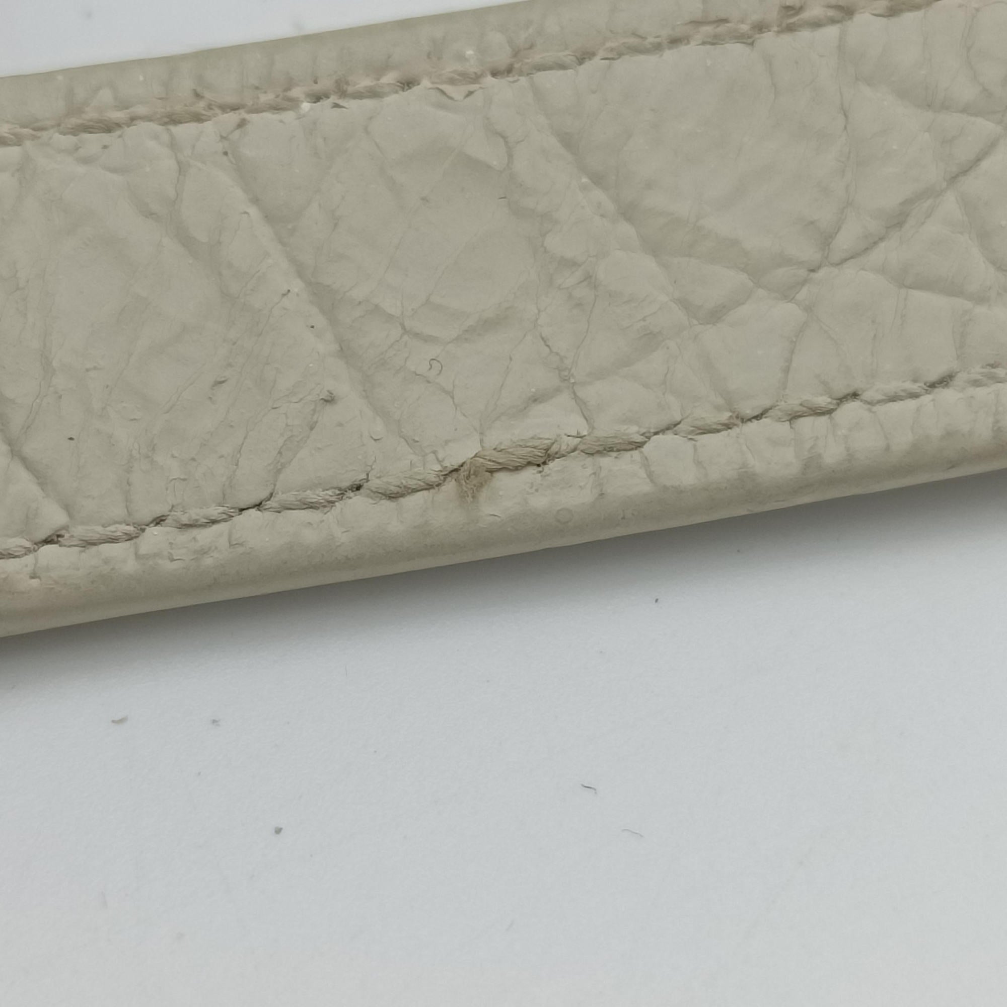 Pre-owned Yves Saint Laurent COLLEGE White Leather 428101 shoulderbag | stylenewstar