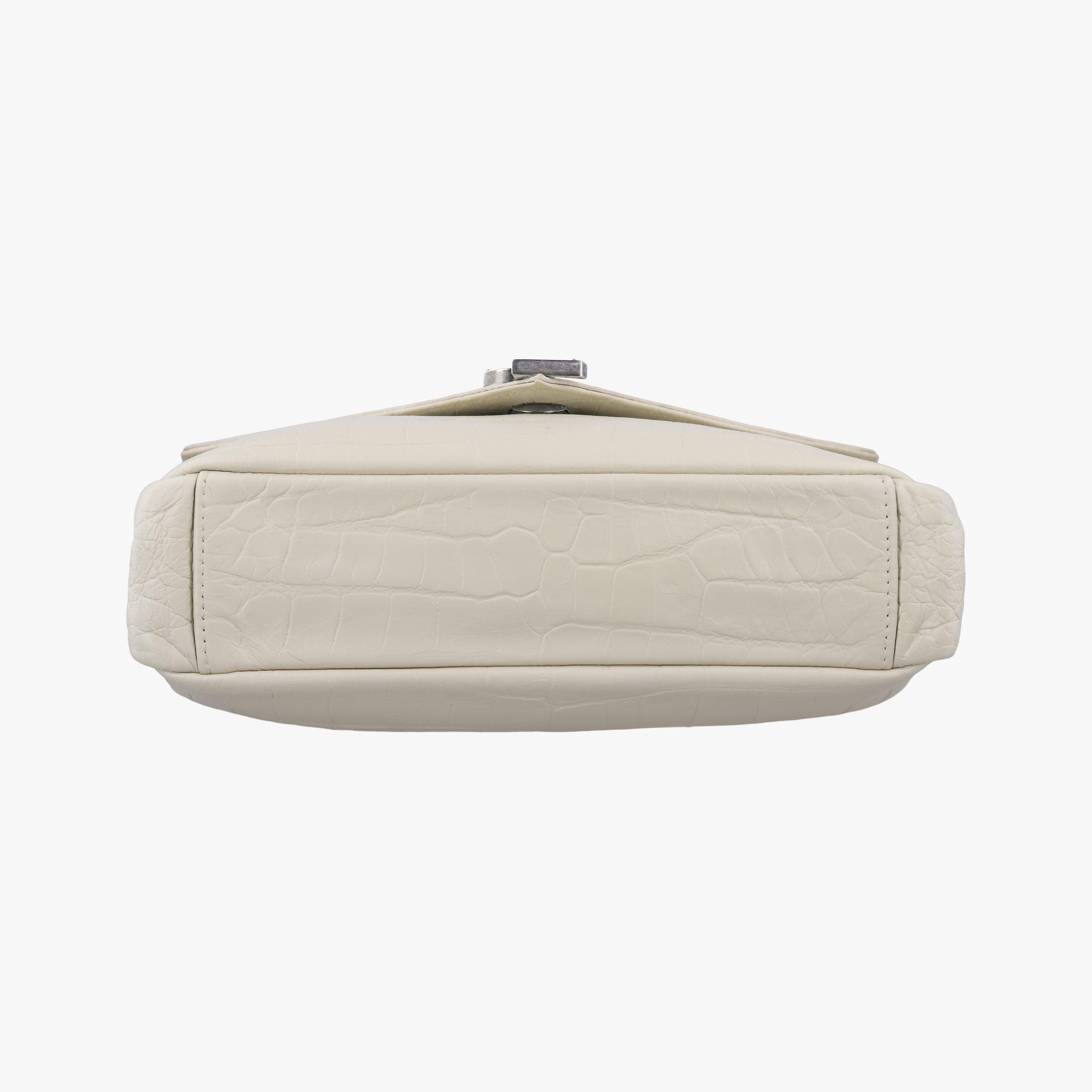Pre-owned Yves Saint Laurent COLLEGE White Leather 428101 shoulderbag | stylenewstar