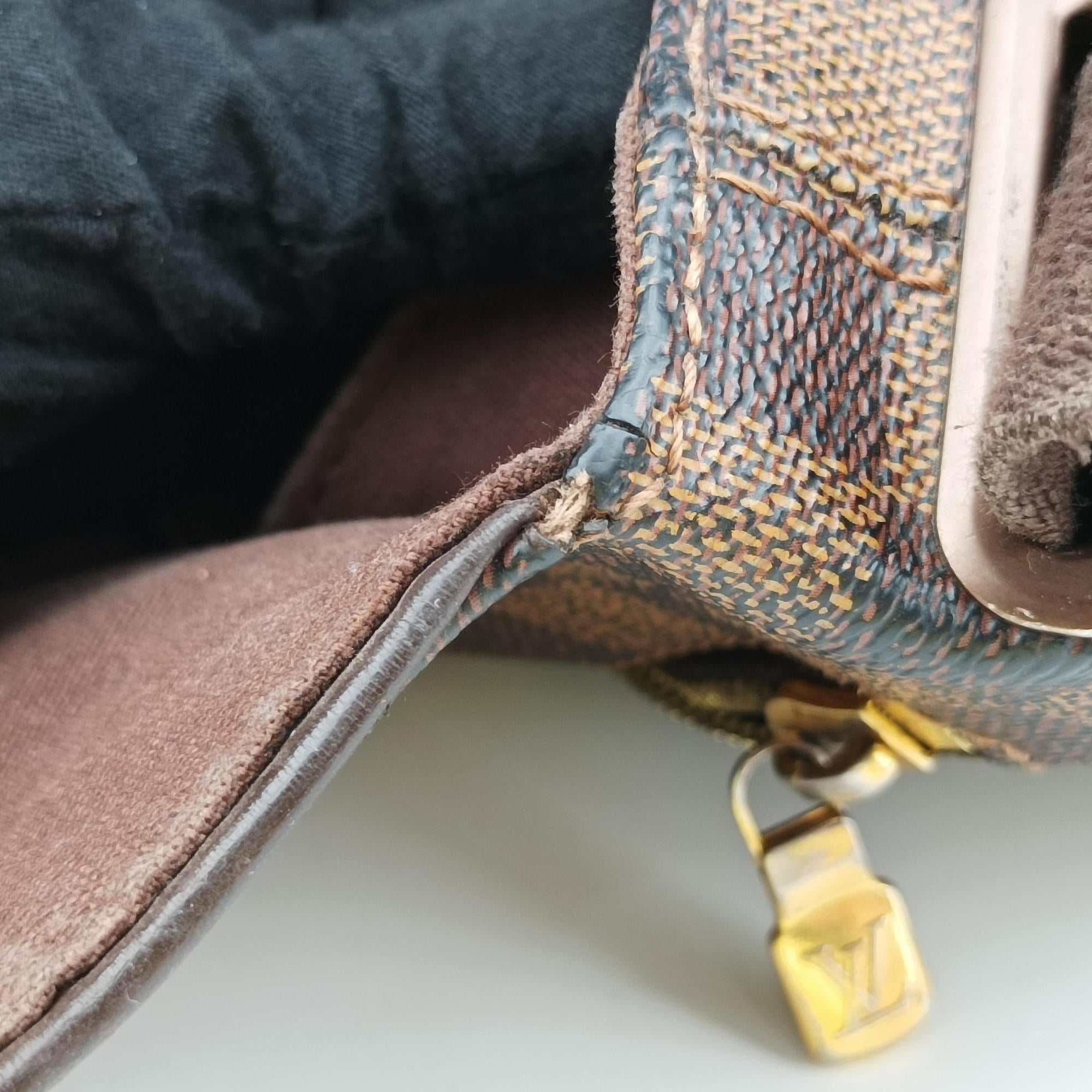 Pre-owned Louis Vuitton BROOKLYN MM EBENE Damier Canvas N51211 shoulderbag | stylenewstar