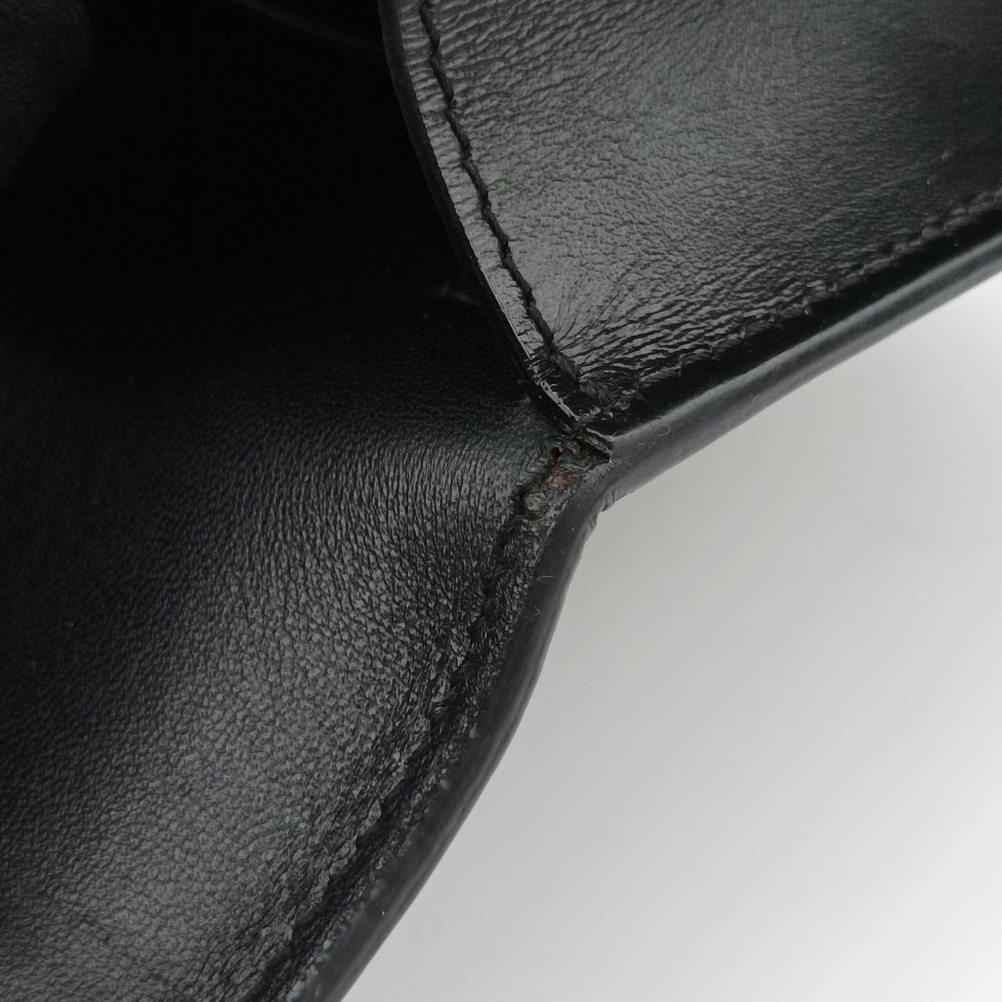 Pre-owned Burberry TB logo Black Leather  bum bag/waist bag | stylenewstar