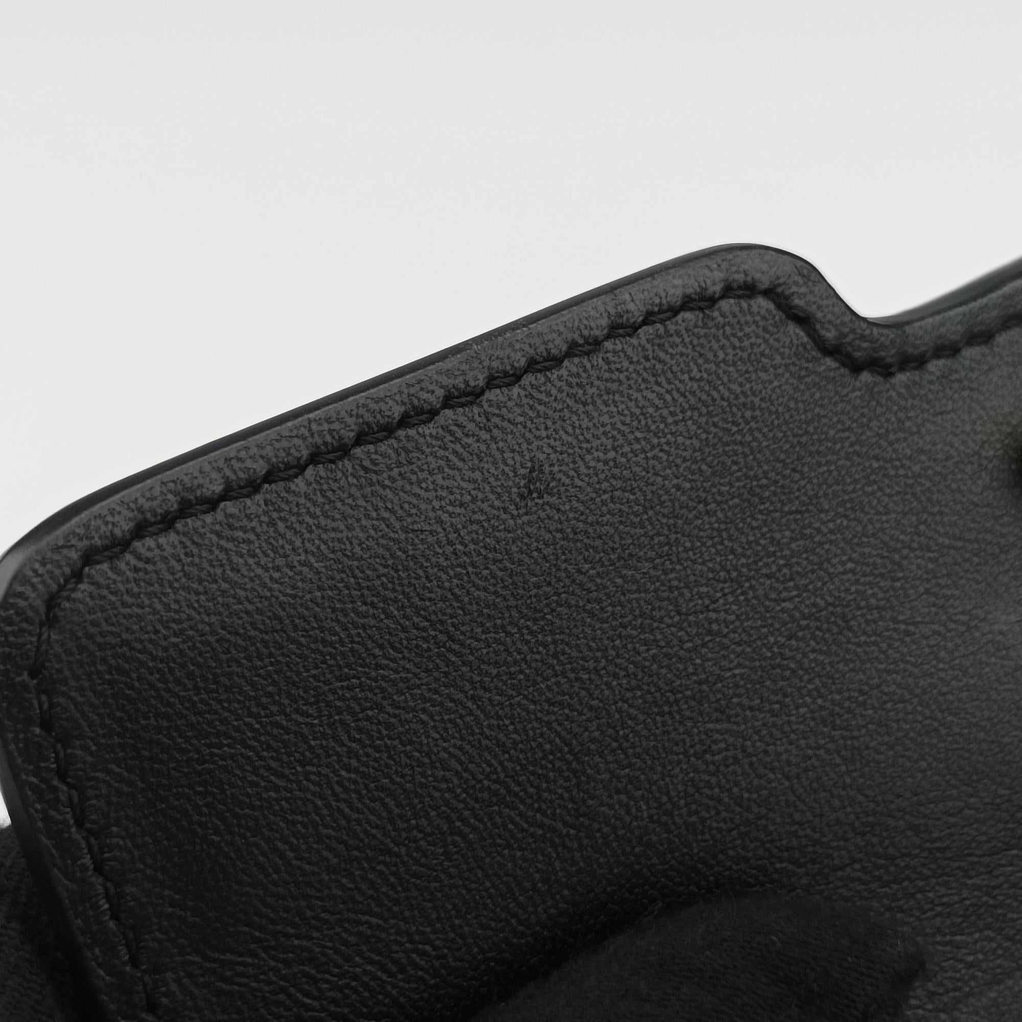 Pre-owned Burberry TB logo Black Leather  bum bag/waist bag | stylenewstar