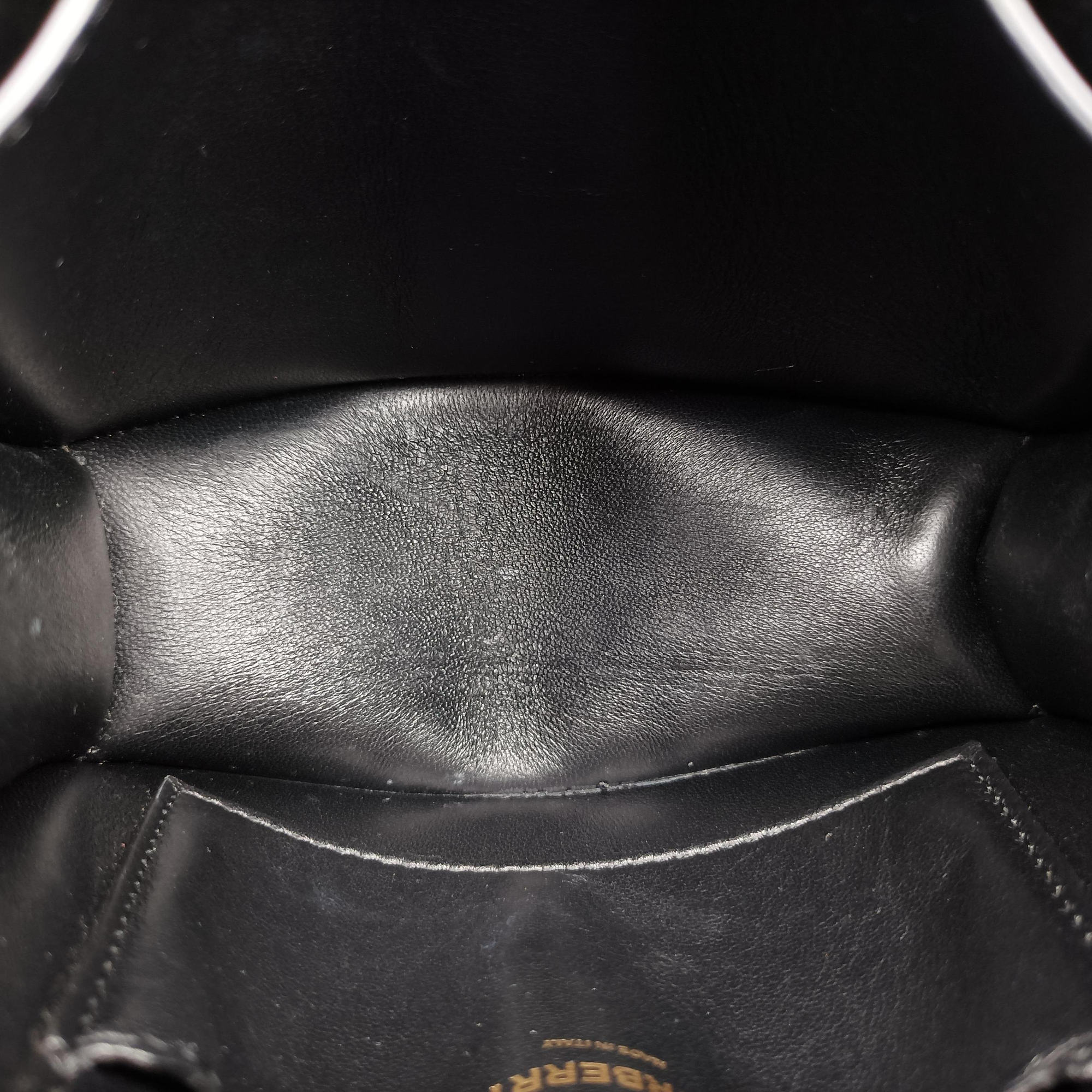 Pre-owned Burberry TB logo Black Leather  bum bag/waist bag | stylenewstar