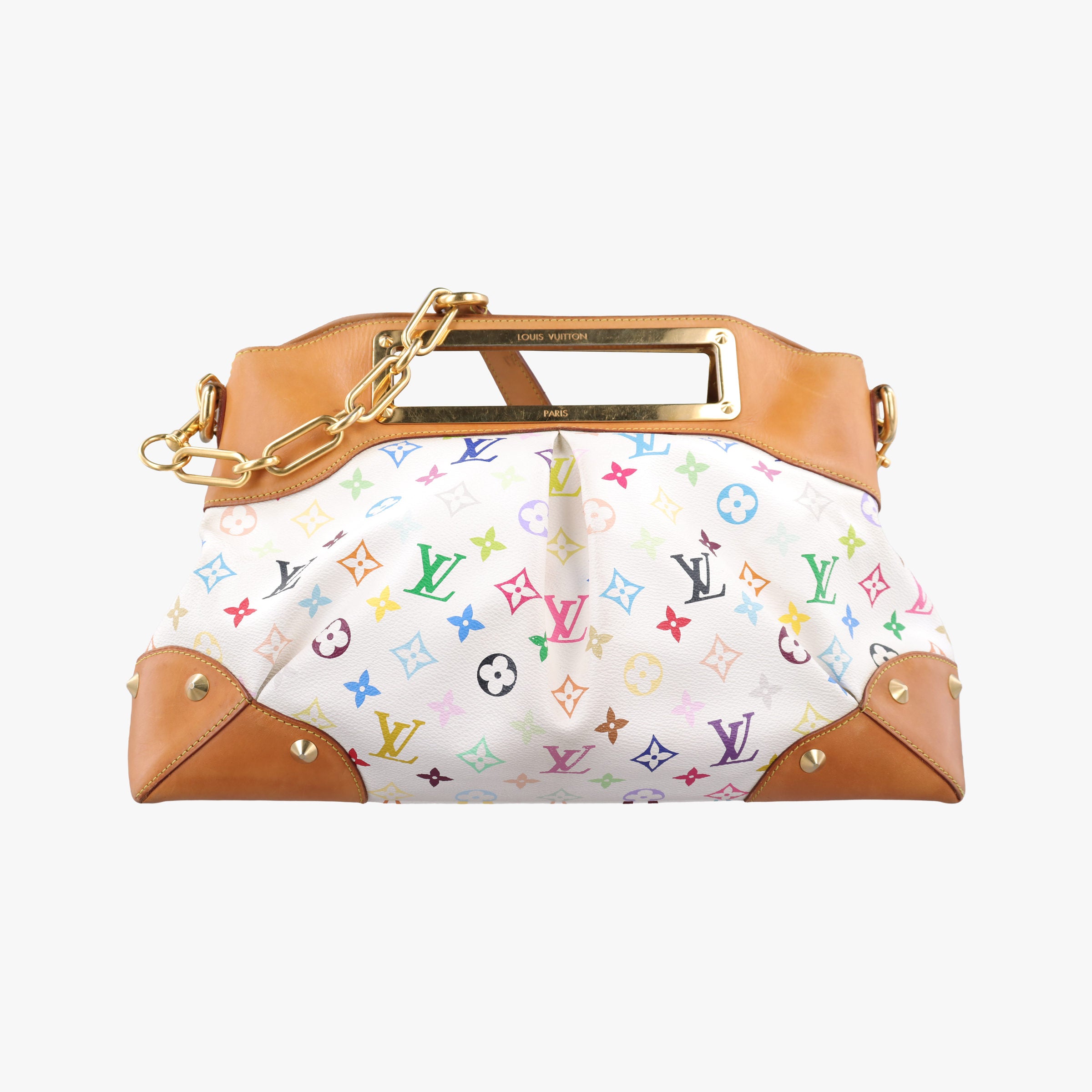 Pre-owned Louis Vuitton JUDY GM white Monogram Multicolor M40253 shoulderbag | stylenewstar