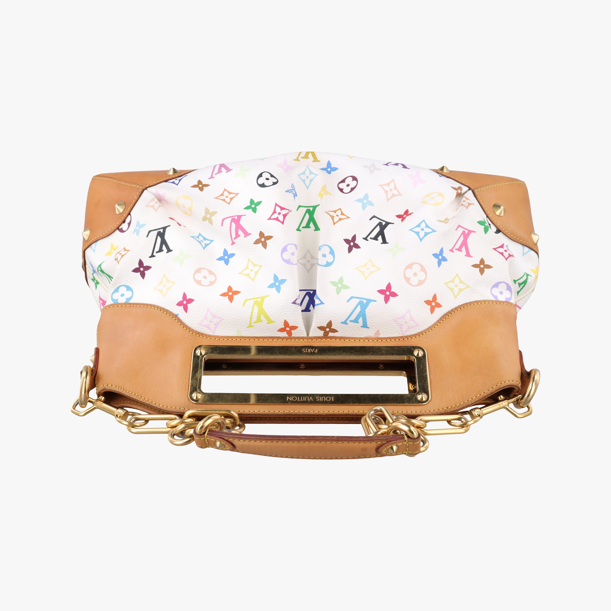 Pre-owned Louis Vuitton JUDY GM white Monogram Multicolor M40253 shoulderbag | stylenewstar