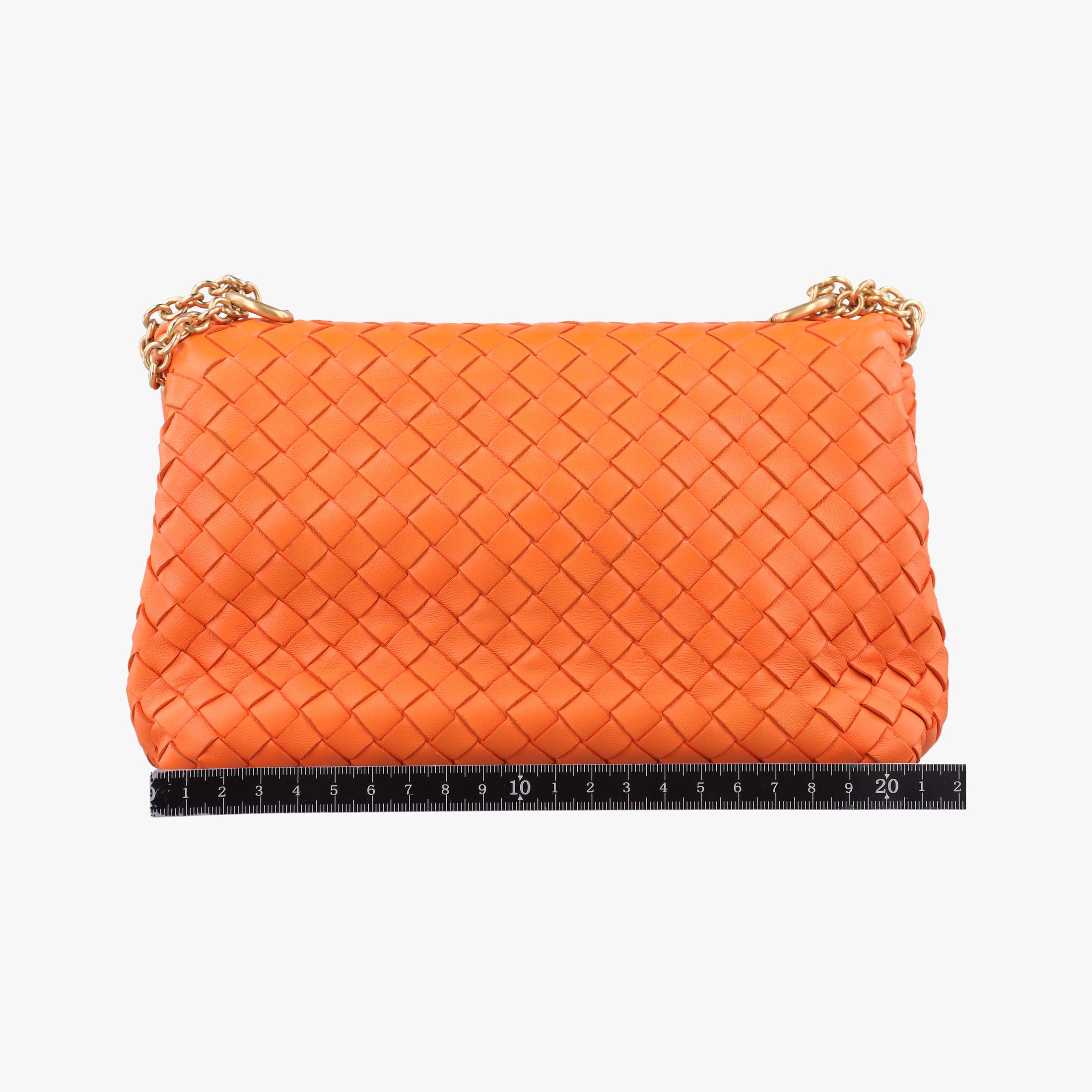 Pre-owned Bottega Veneta Intrecciato Olimpia Orange lambskin  shoulderbag | stylenewstar