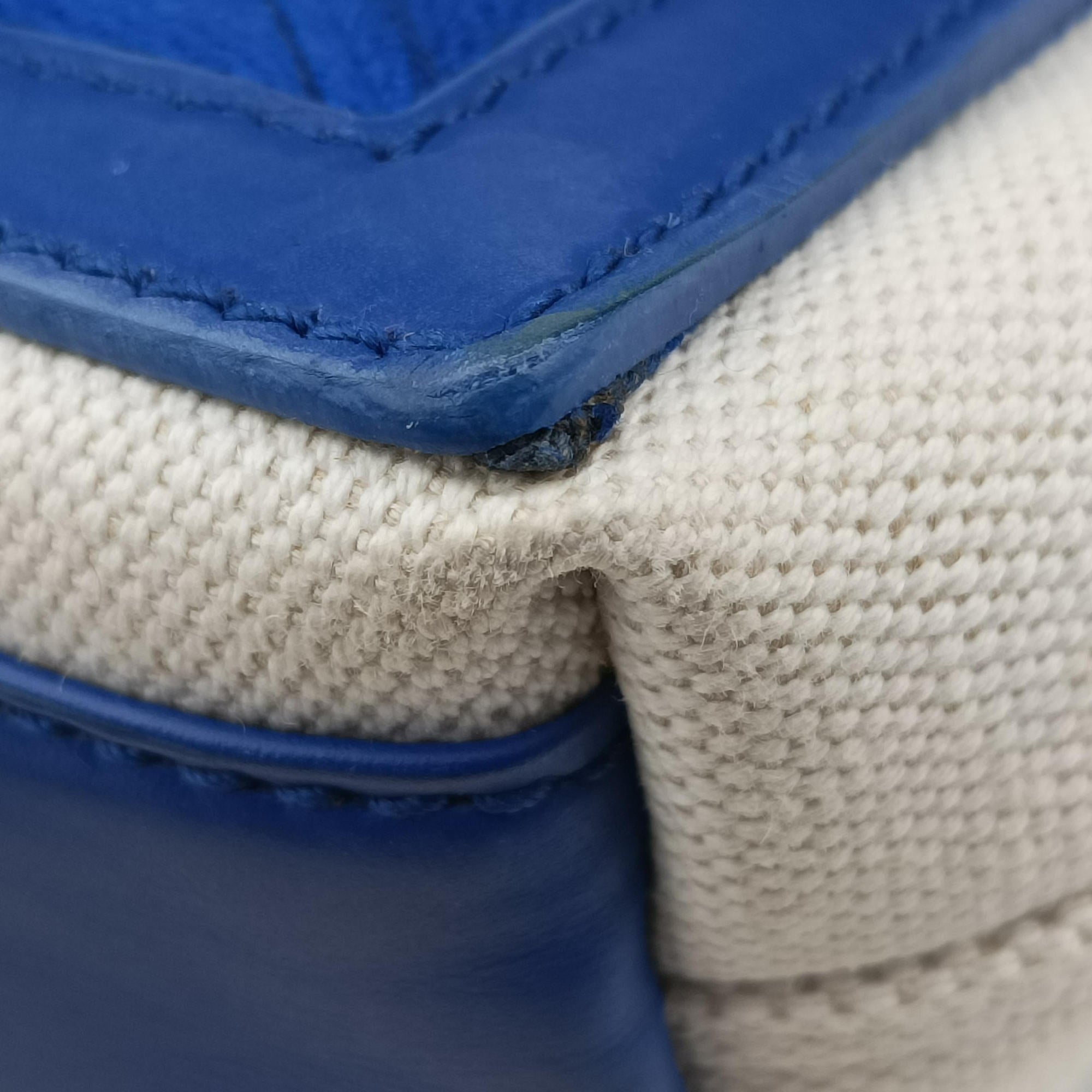 Secondhand Balenciaga Navy Cabas XS white x blue Canvas x Leather  shoulderbag | stylenewstar