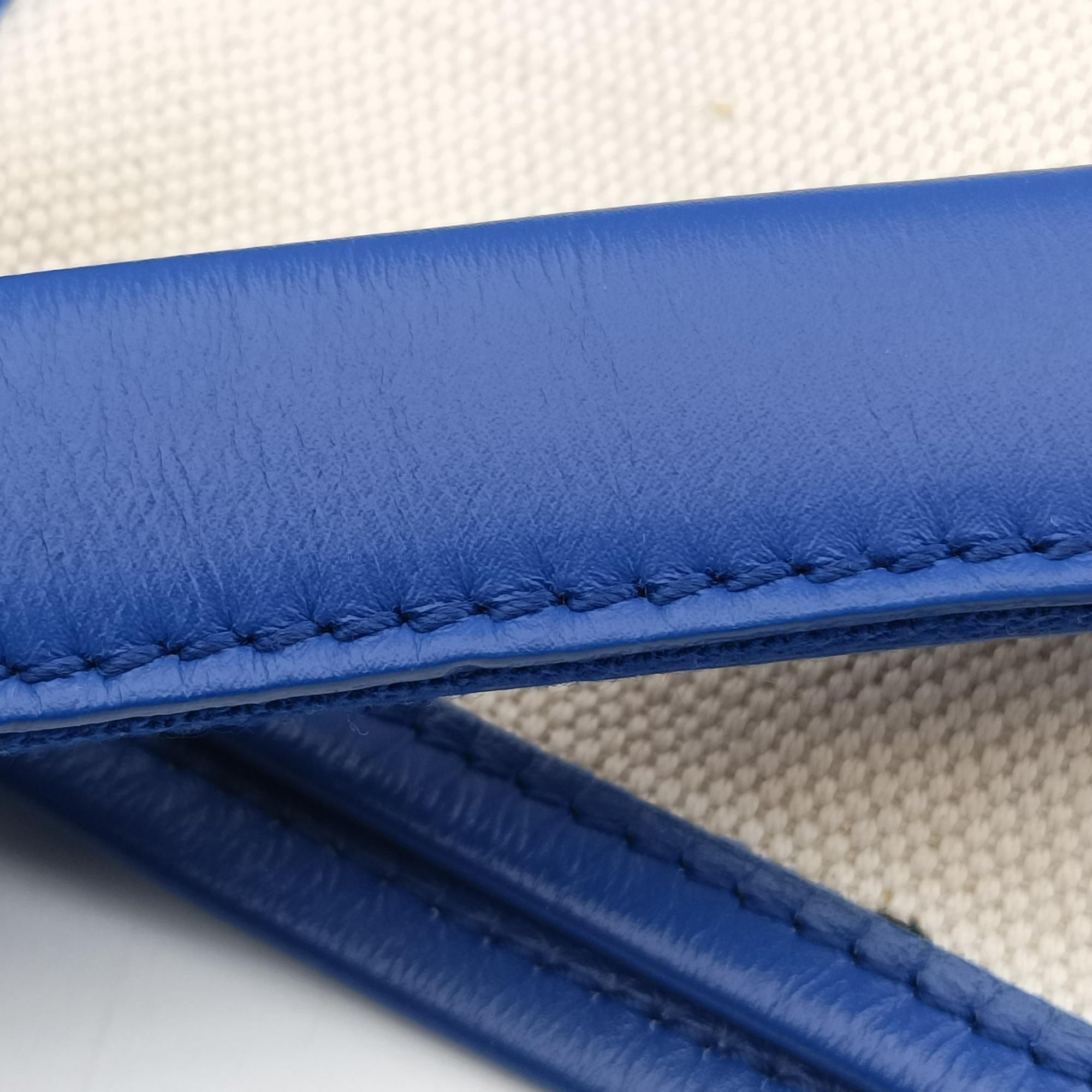 Secondhand Balenciaga Navy Cabas XS white x blue Canvas x Leather  shoulderbag | stylenewstar
