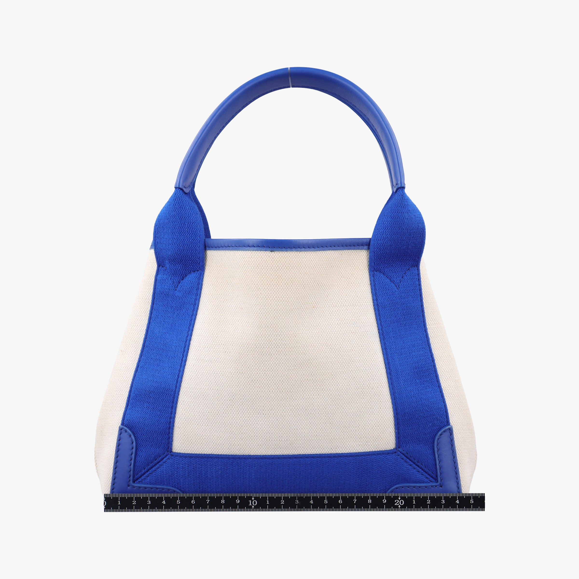 Secondhand Balenciaga Navy Cabas XS white x blue Canvas x Leather  shoulderbag | stylenewstar