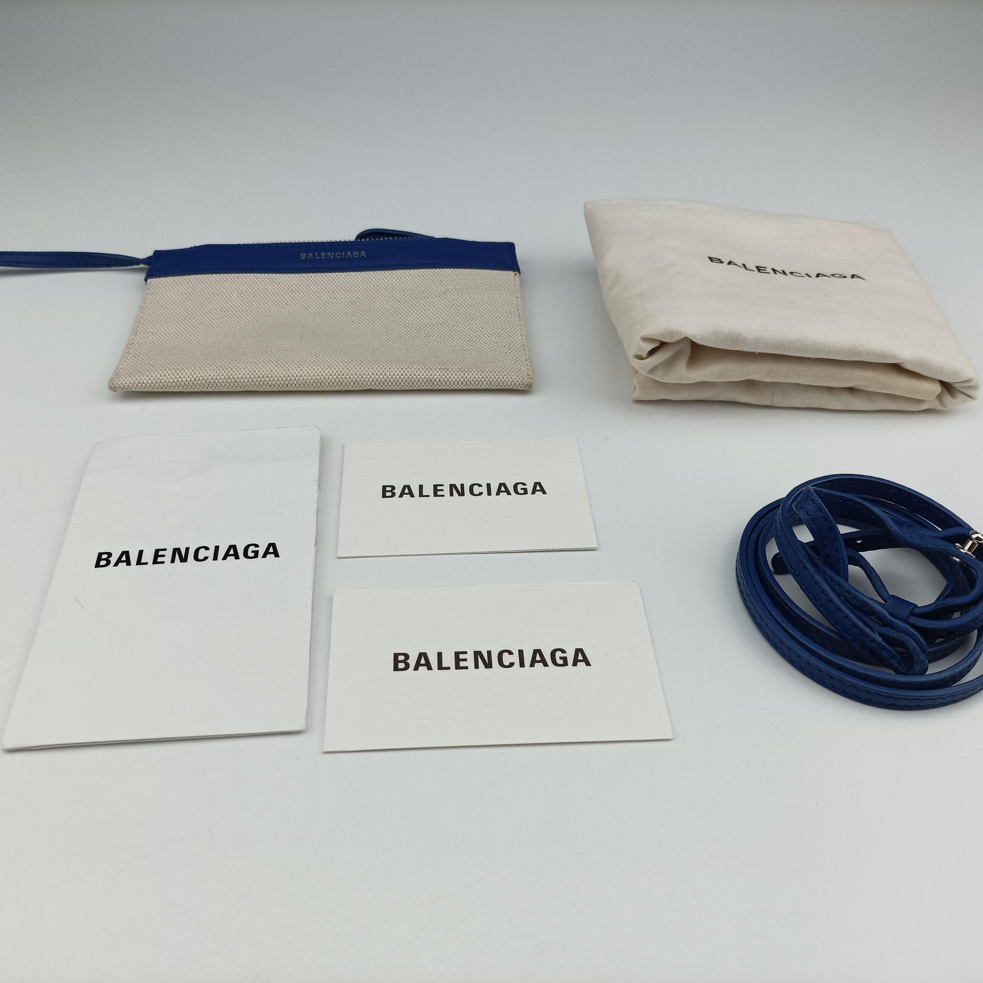Secondhand Balenciaga Navy Cabas XS white x blue Canvas x Leather  shoulderbag | stylenewstar