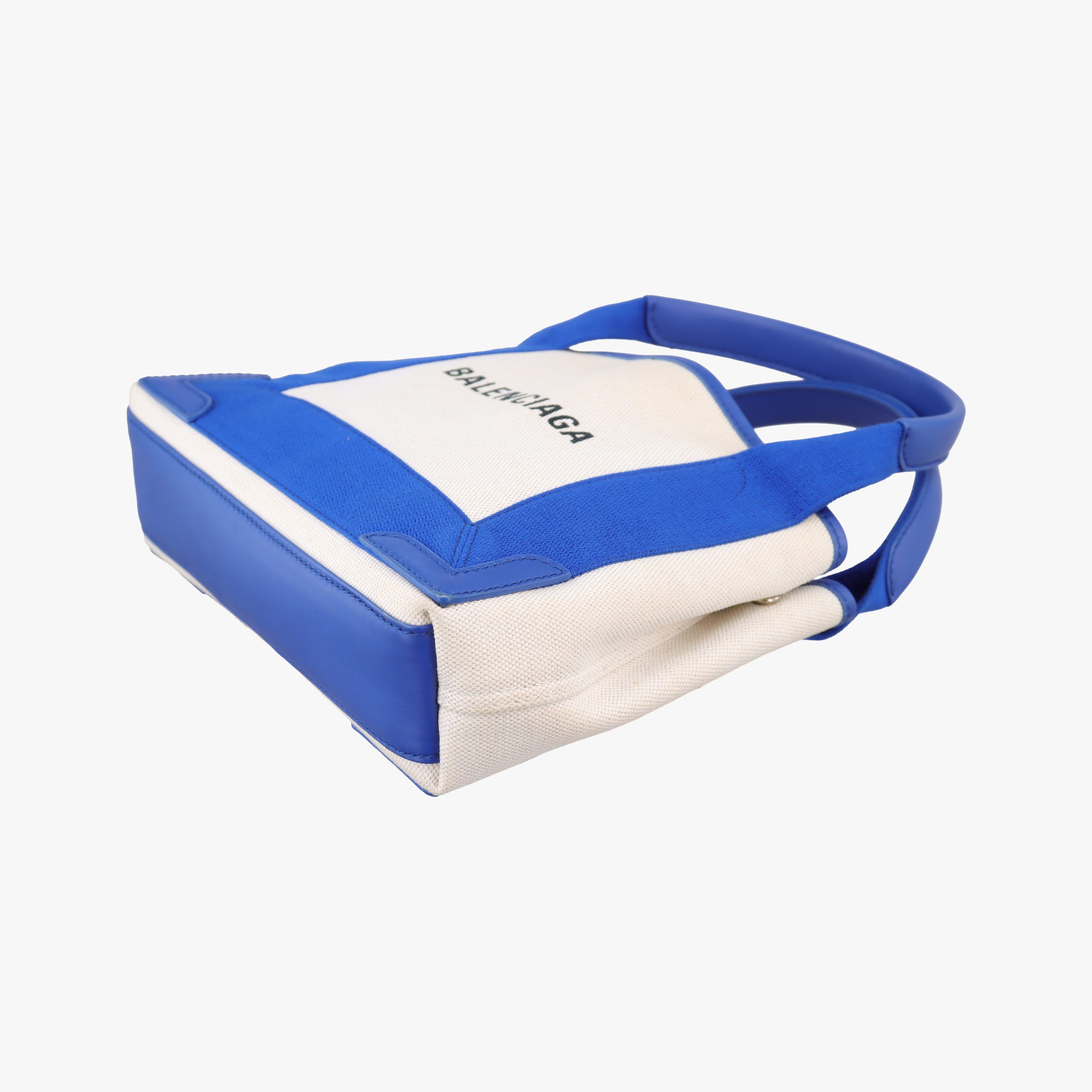 Secondhand Balenciaga Navy Cabas XS white x blue Canvas x Leather  shoulderbag | stylenewstar