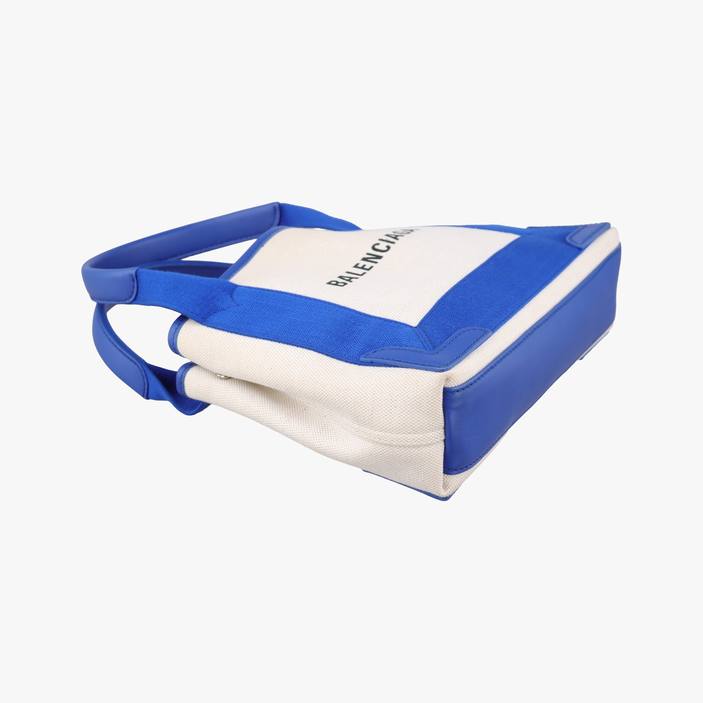 Secondhand Balenciaga Navy Cabas XS white x blue Canvas x Leather  shoulderbag | stylenewstar