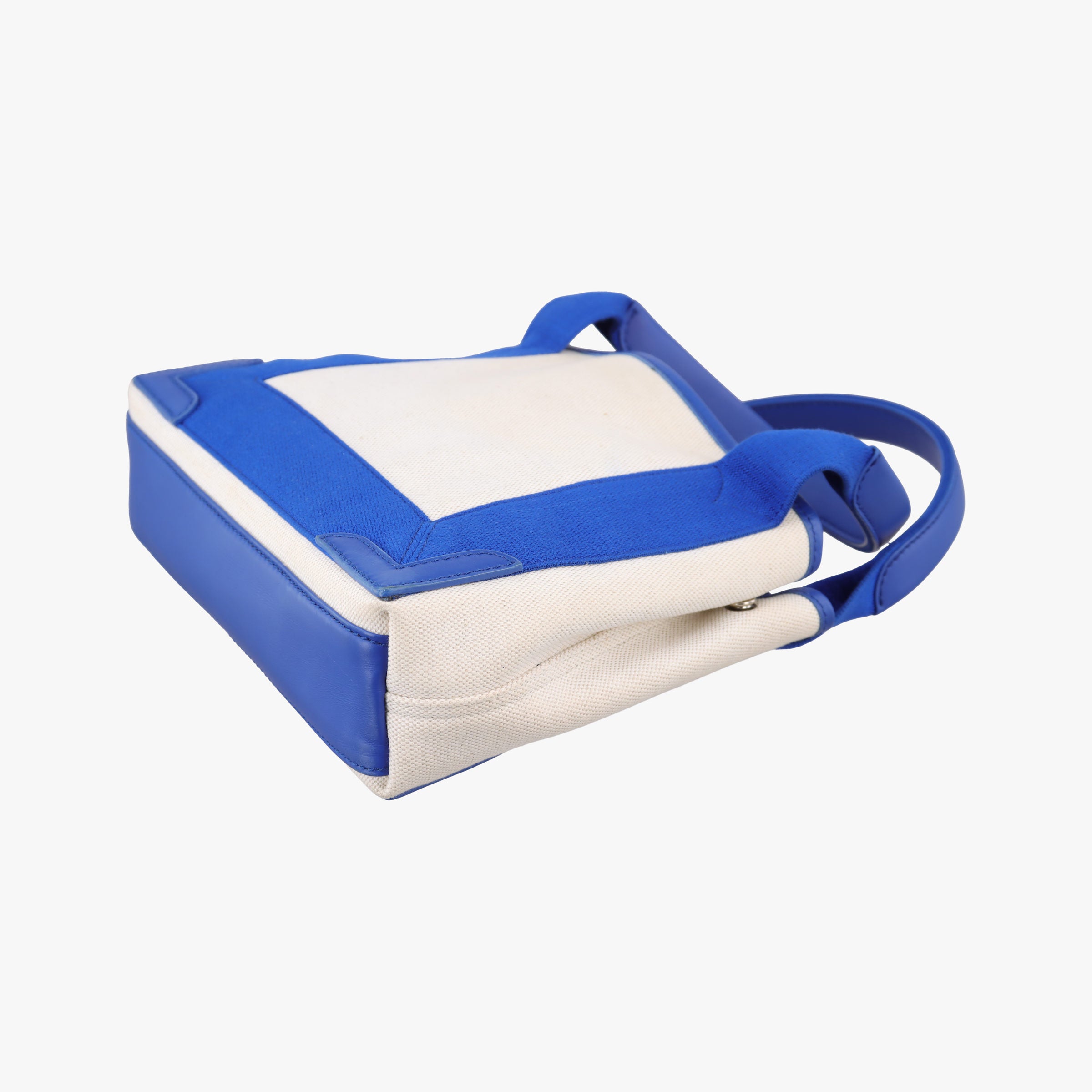 Secondhand Balenciaga Navy Cabas XS white x blue Canvas x Leather  shoulderbag | stylenewstar