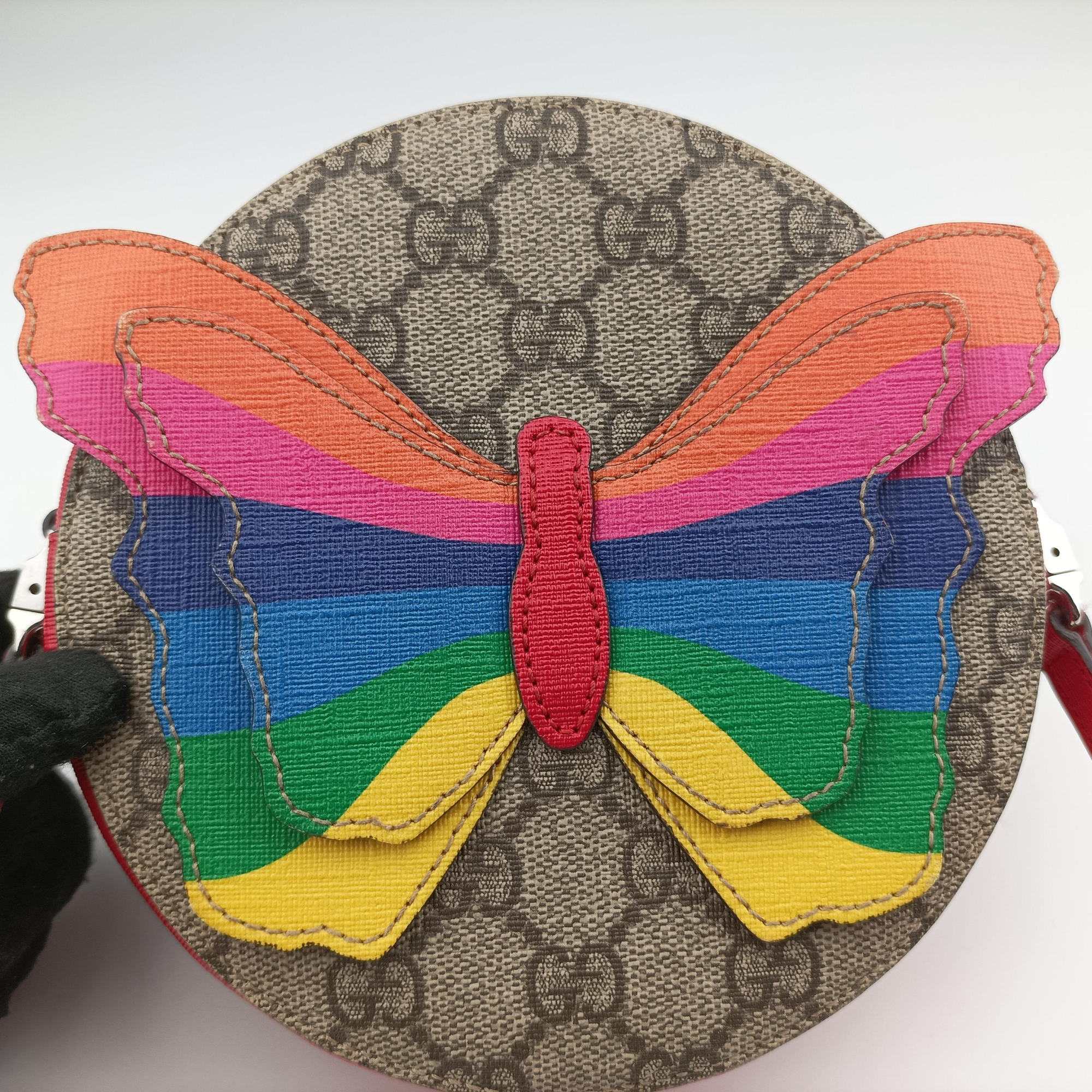 Vintage Gucci Rainbow Butterfly Multicolour PVC coated canvas 552526 shoulderbag | stylenewstar