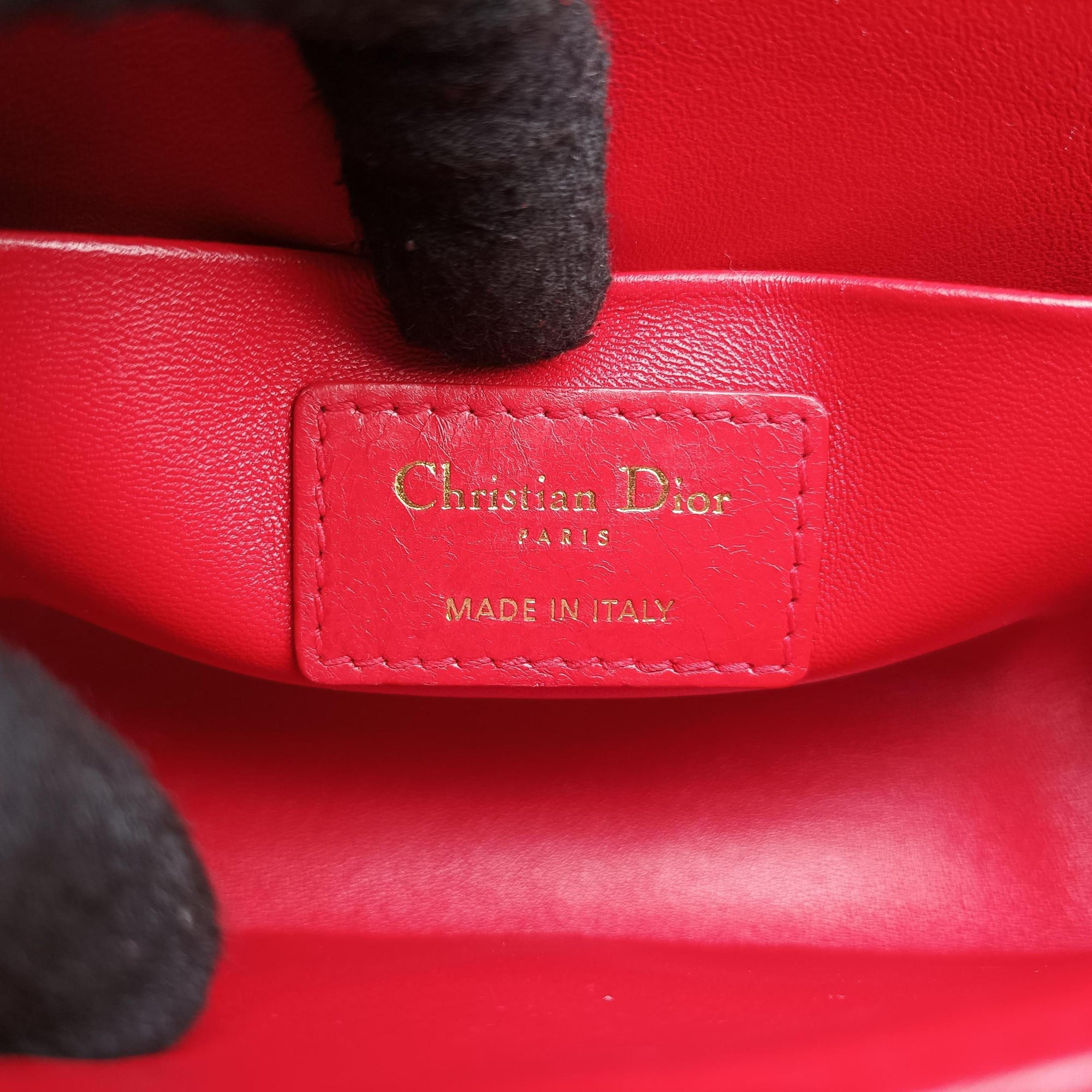 Pre-owned Christian Dior 30 MONTAIGNE Red Leather  shoulderbag | stylenewstar