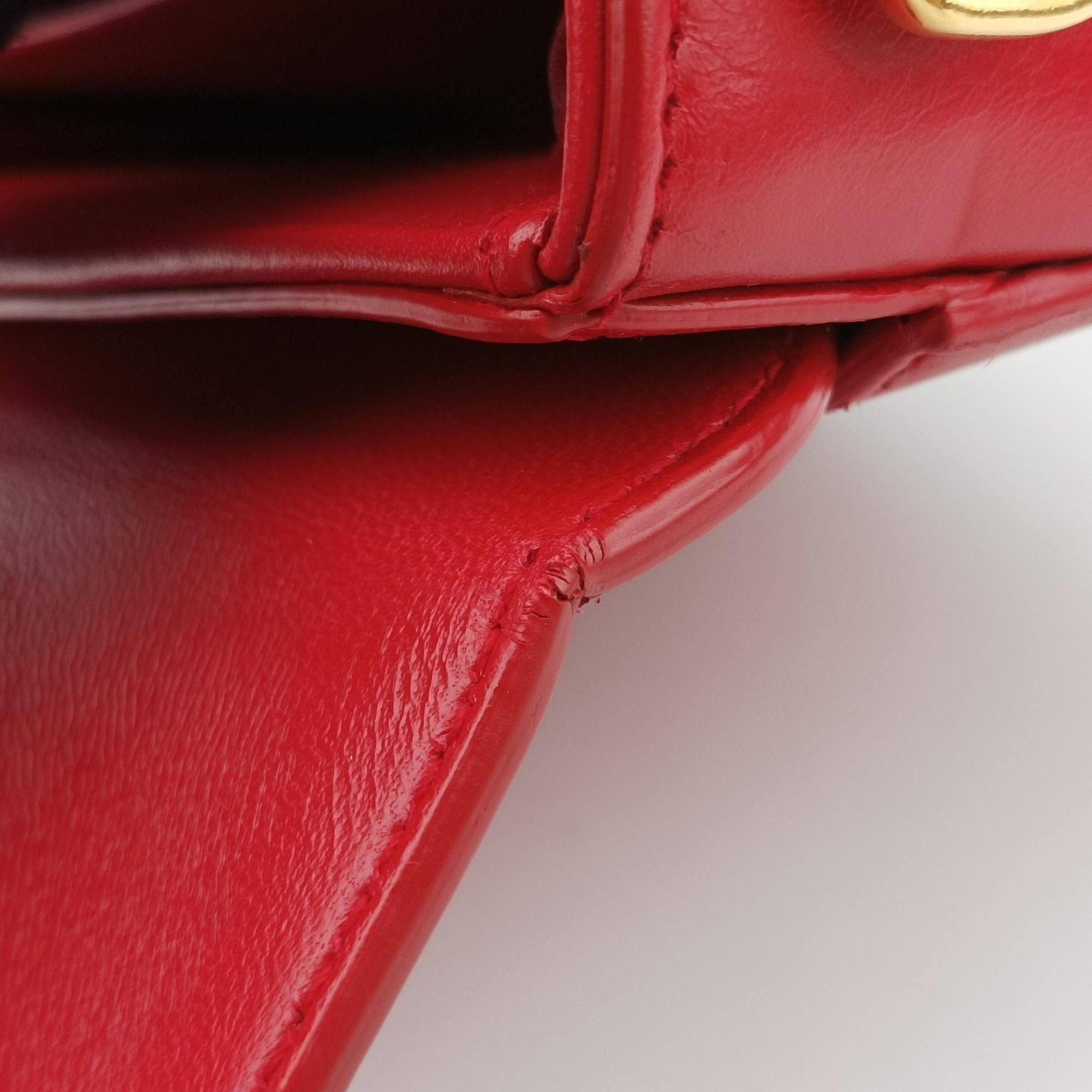 Pre-owned Christian Dior 30 MONTAIGNE Red Leather  shoulderbag | stylenewstar
