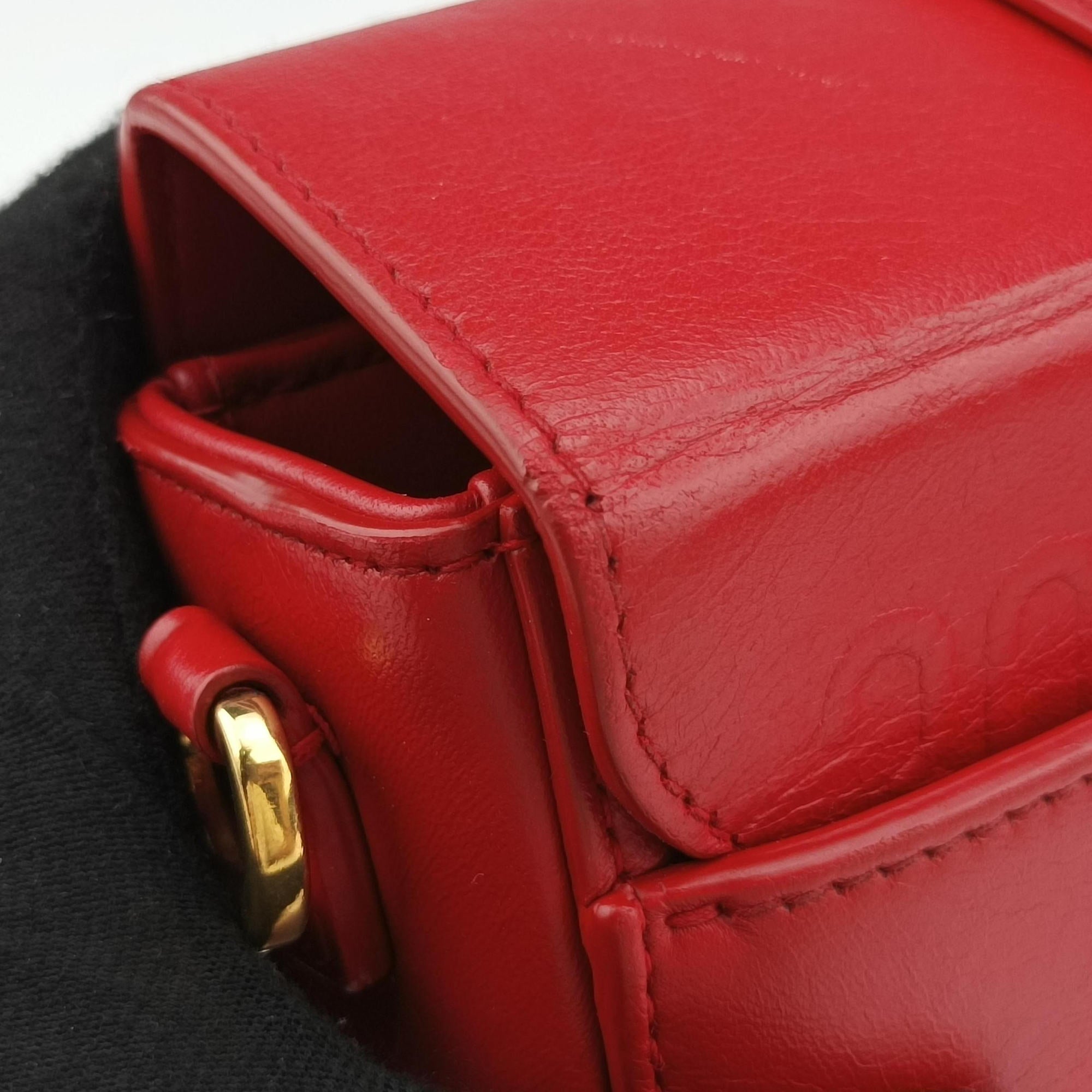 Pre-owned Christian Dior 30 MONTAIGNE Red Leather  shoulderbag | stylenewstar