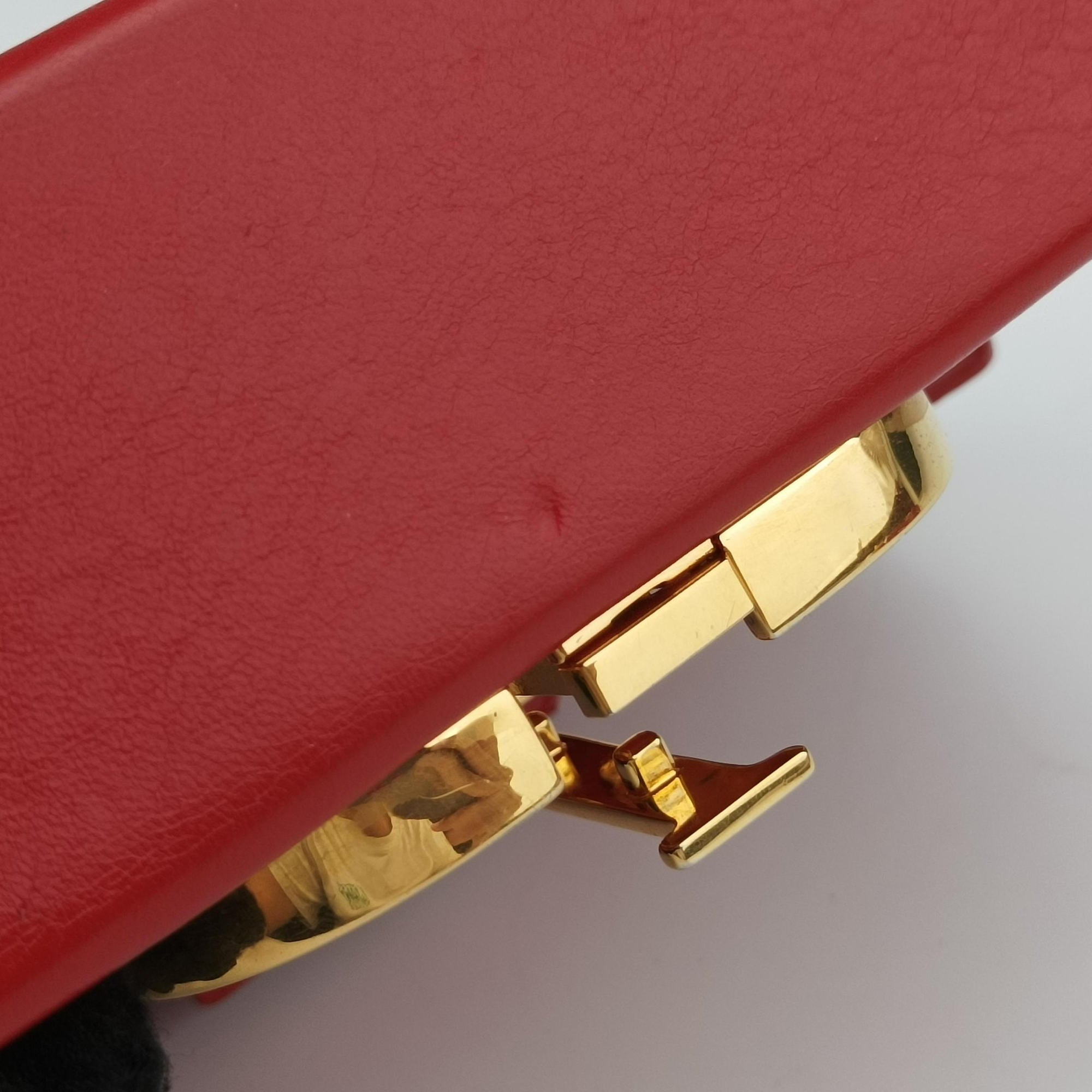 Pre-owned Christian Dior 30 MONTAIGNE Red Leather  shoulderbag | stylenewstar