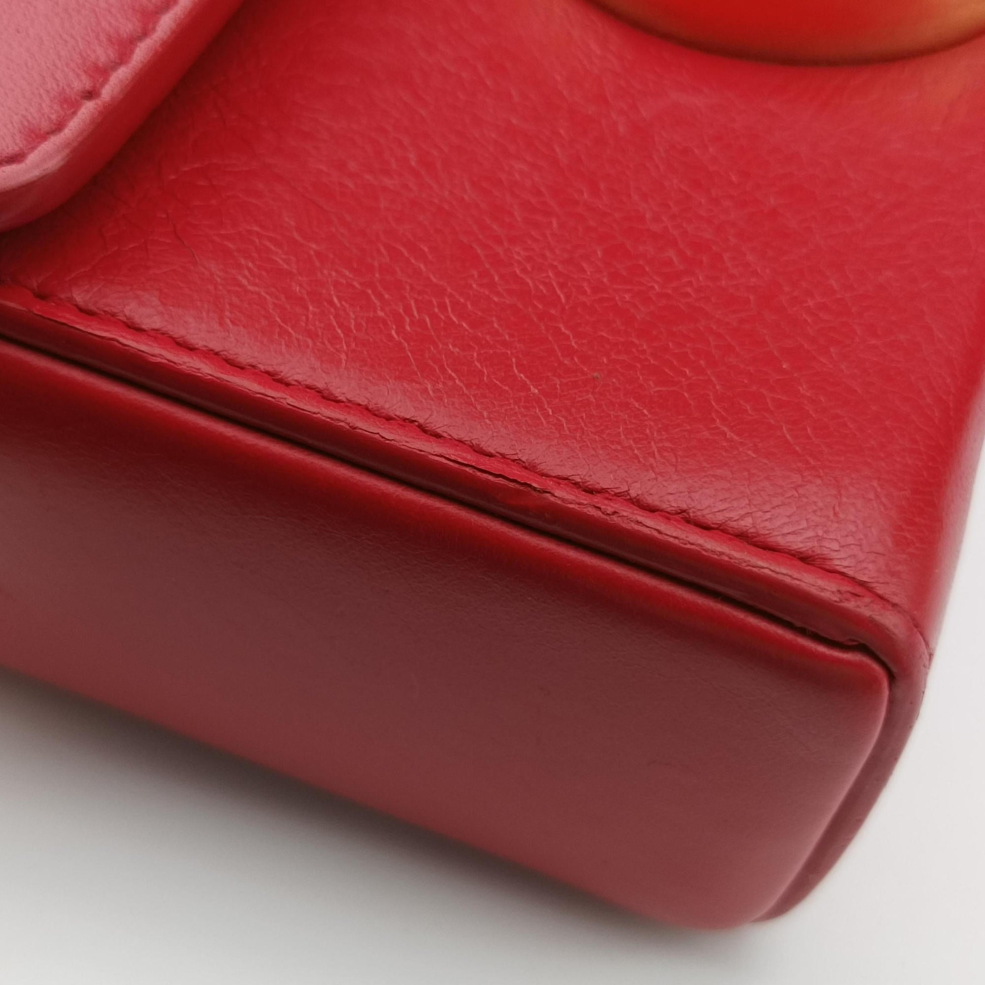Pre-owned Christian Dior 30 MONTAIGNE Red Leather  shoulderbag | stylenewstar