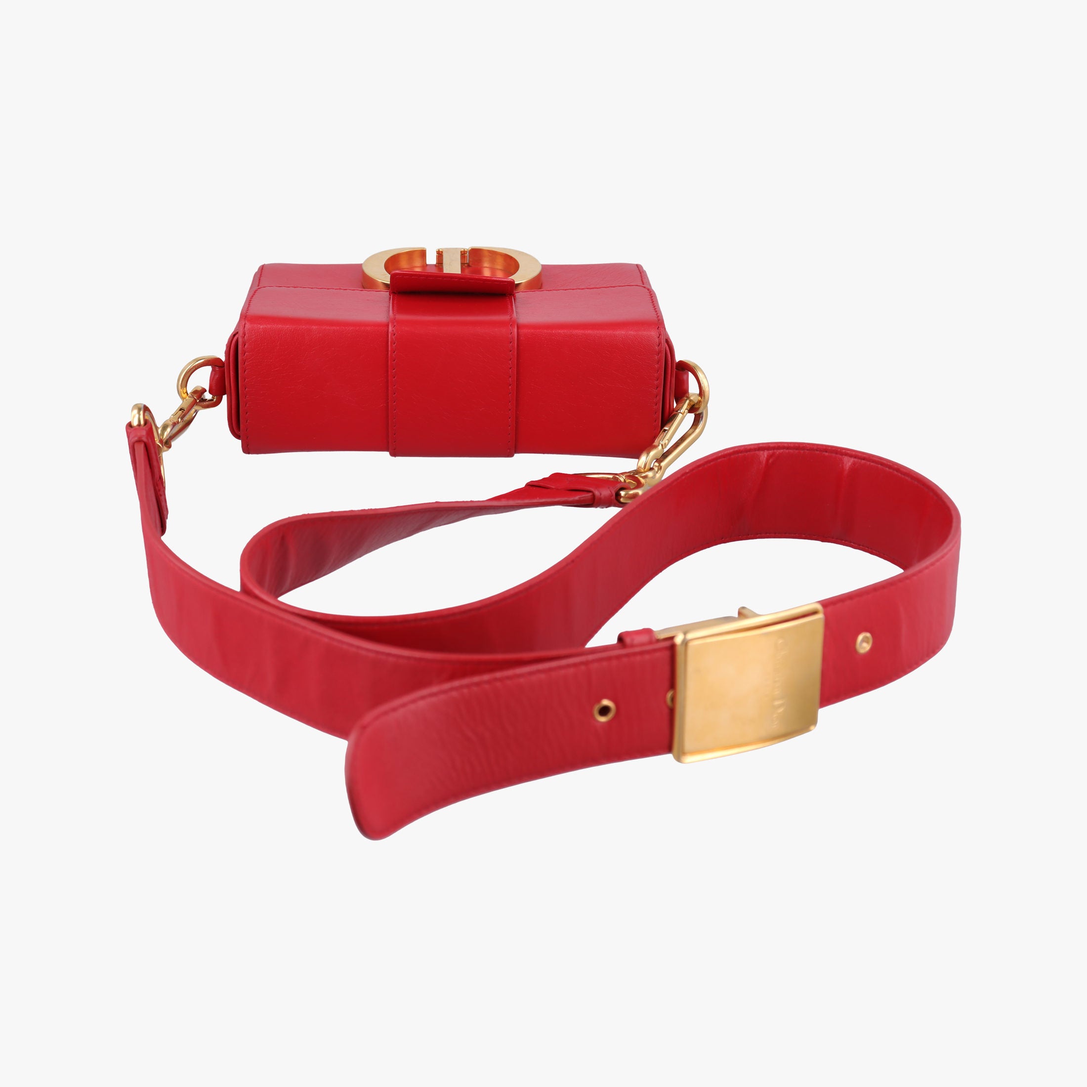 Pre-owned Christian Dior 30 MONTAIGNE Red Leather  shoulderbag | stylenewstar