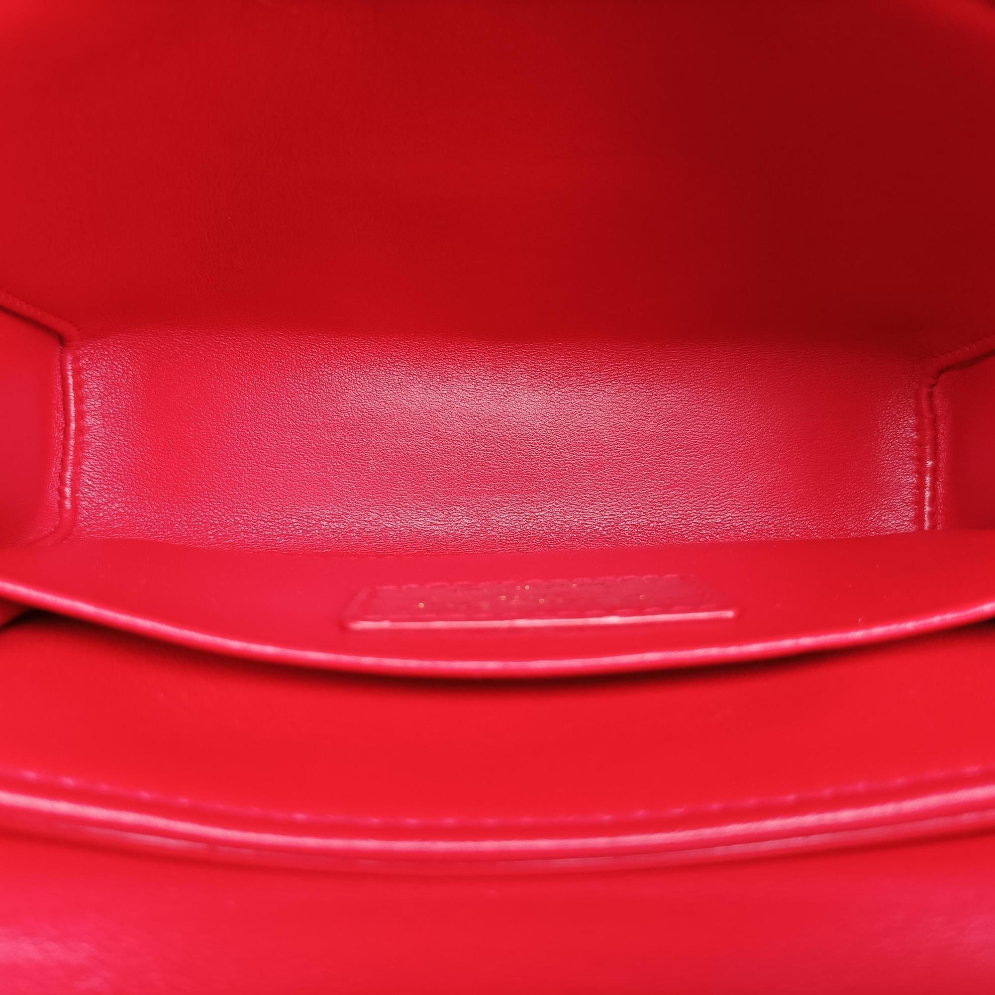 Pre-owned Christian Dior 30 MONTAIGNE Red Leather  shoulderbag | stylenewstar
