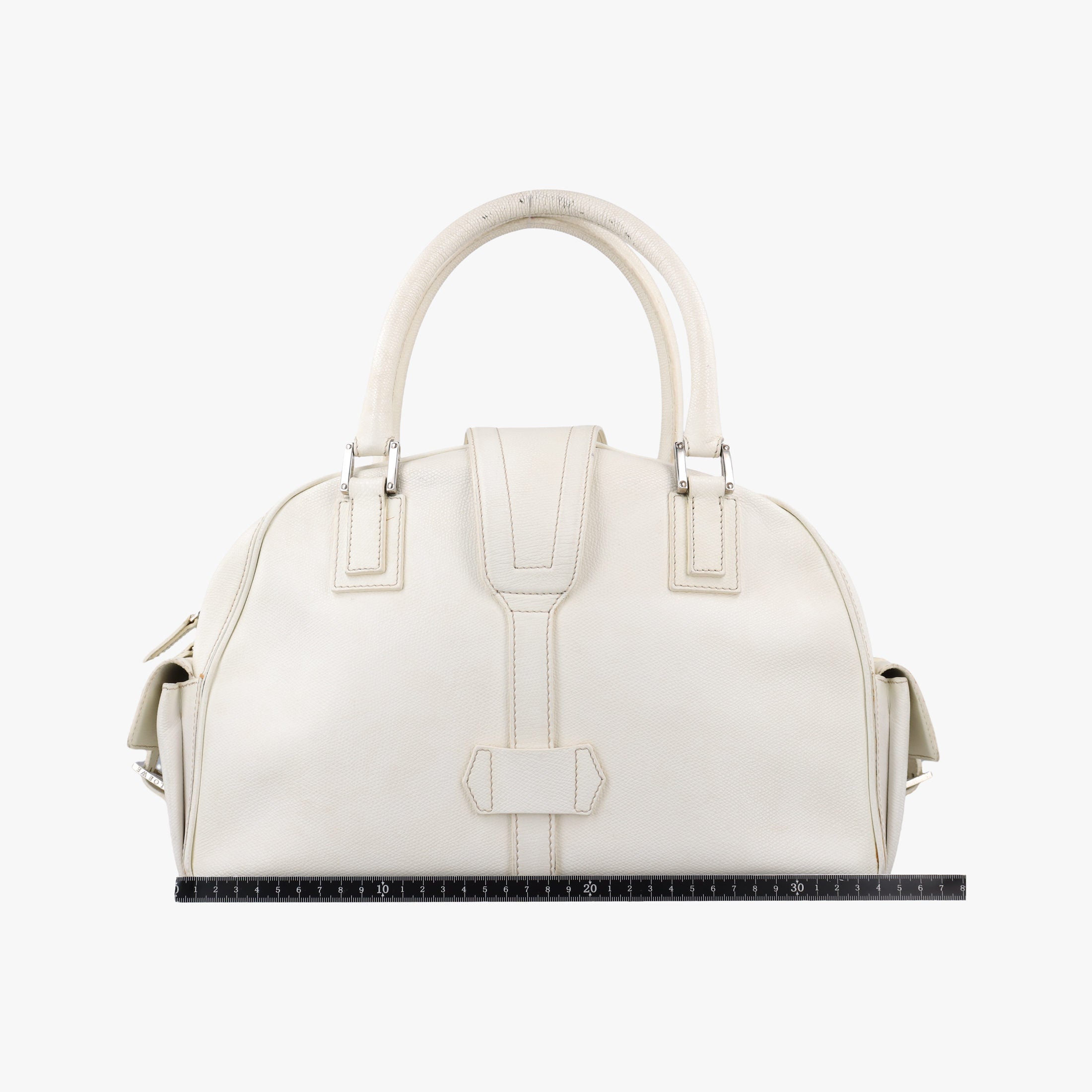 Secondhand Loewe Senda White Leather  handbag | stylenewstar