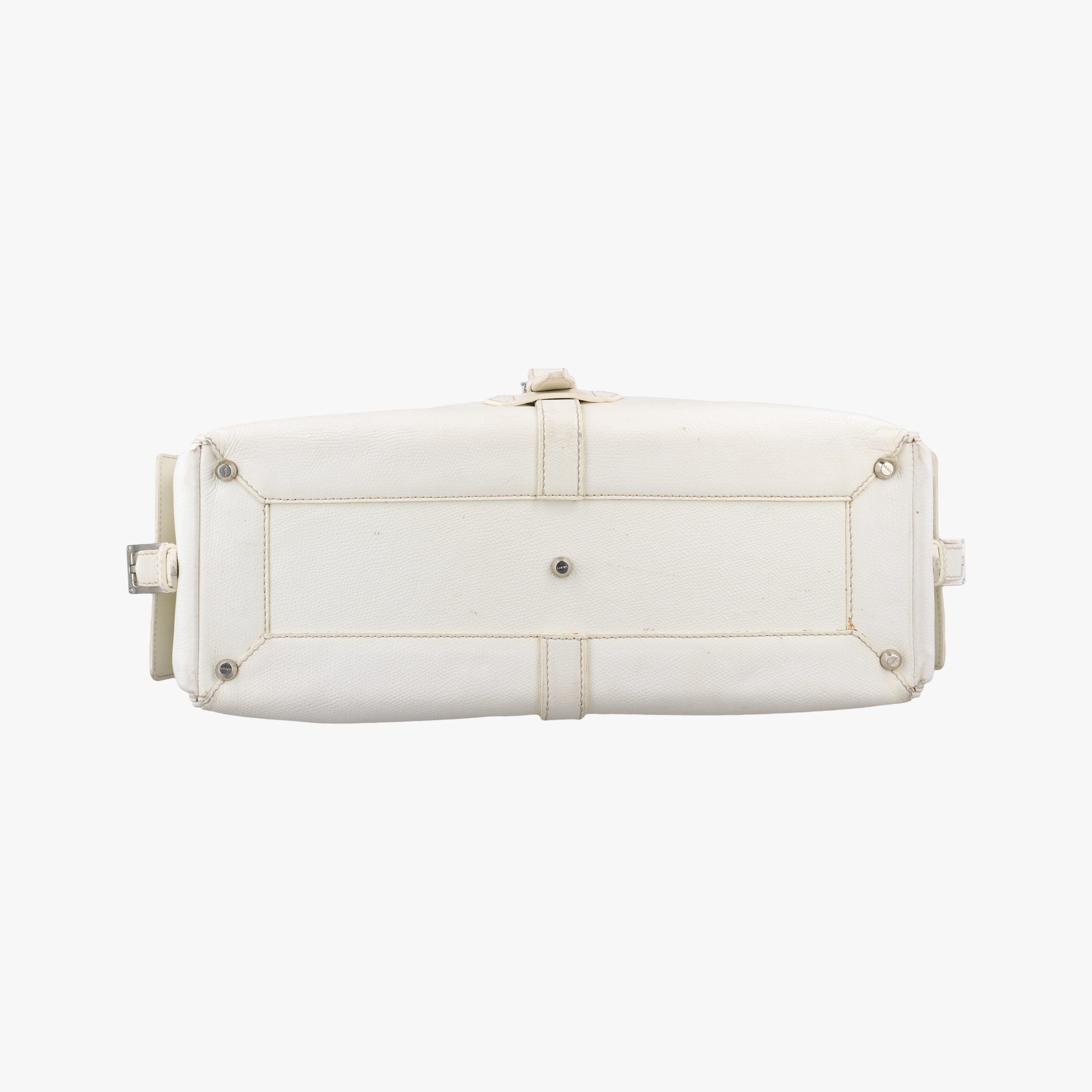 Secondhand Loewe Senda White Leather  handbag | stylenewstar