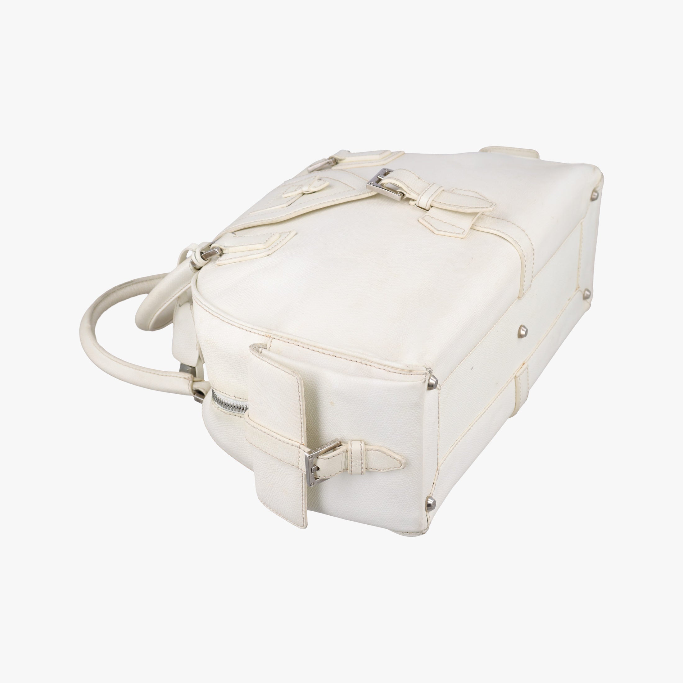 Secondhand Loewe Senda White Leather  handbag | stylenewstar