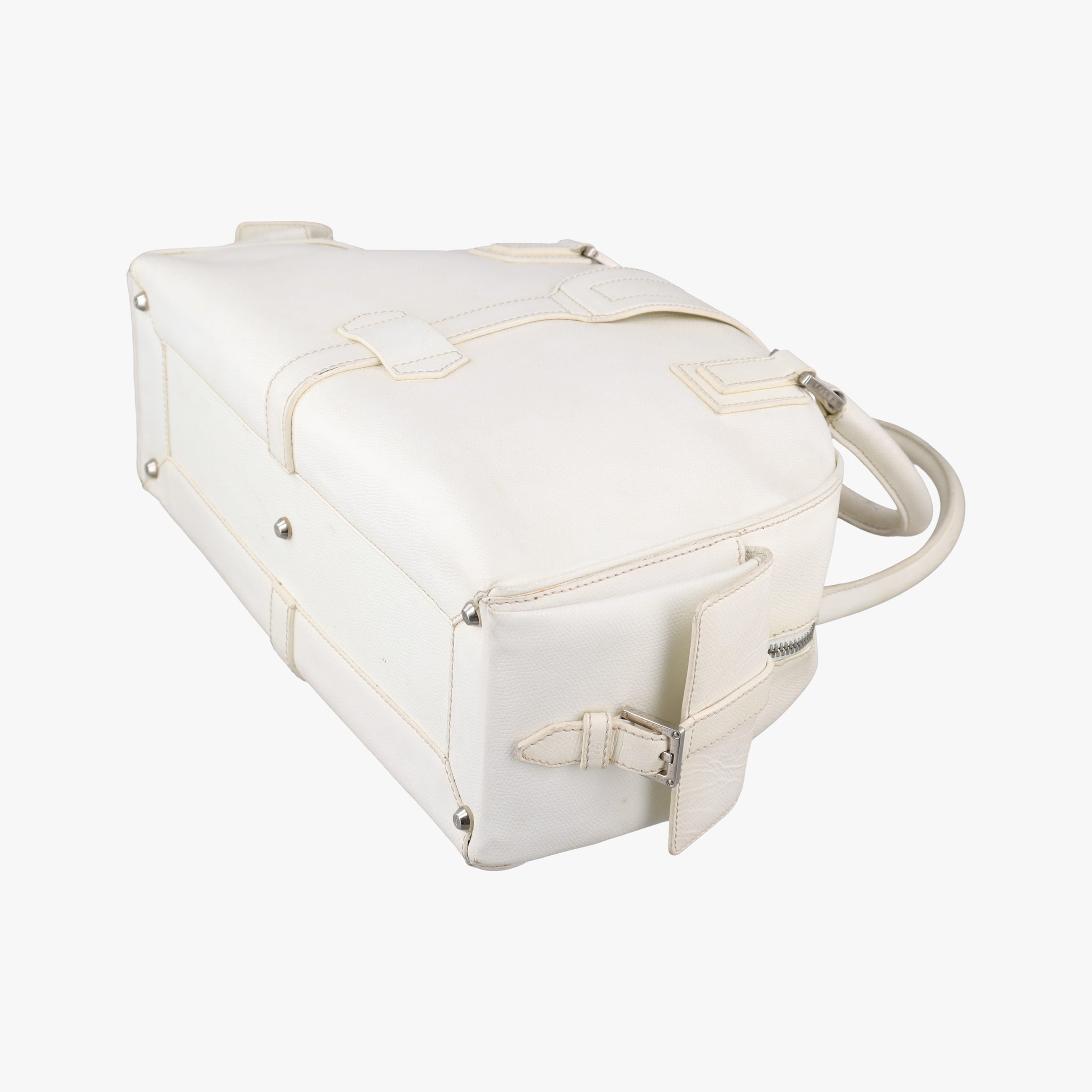 Secondhand Loewe Senda White Leather  handbag | stylenewstar