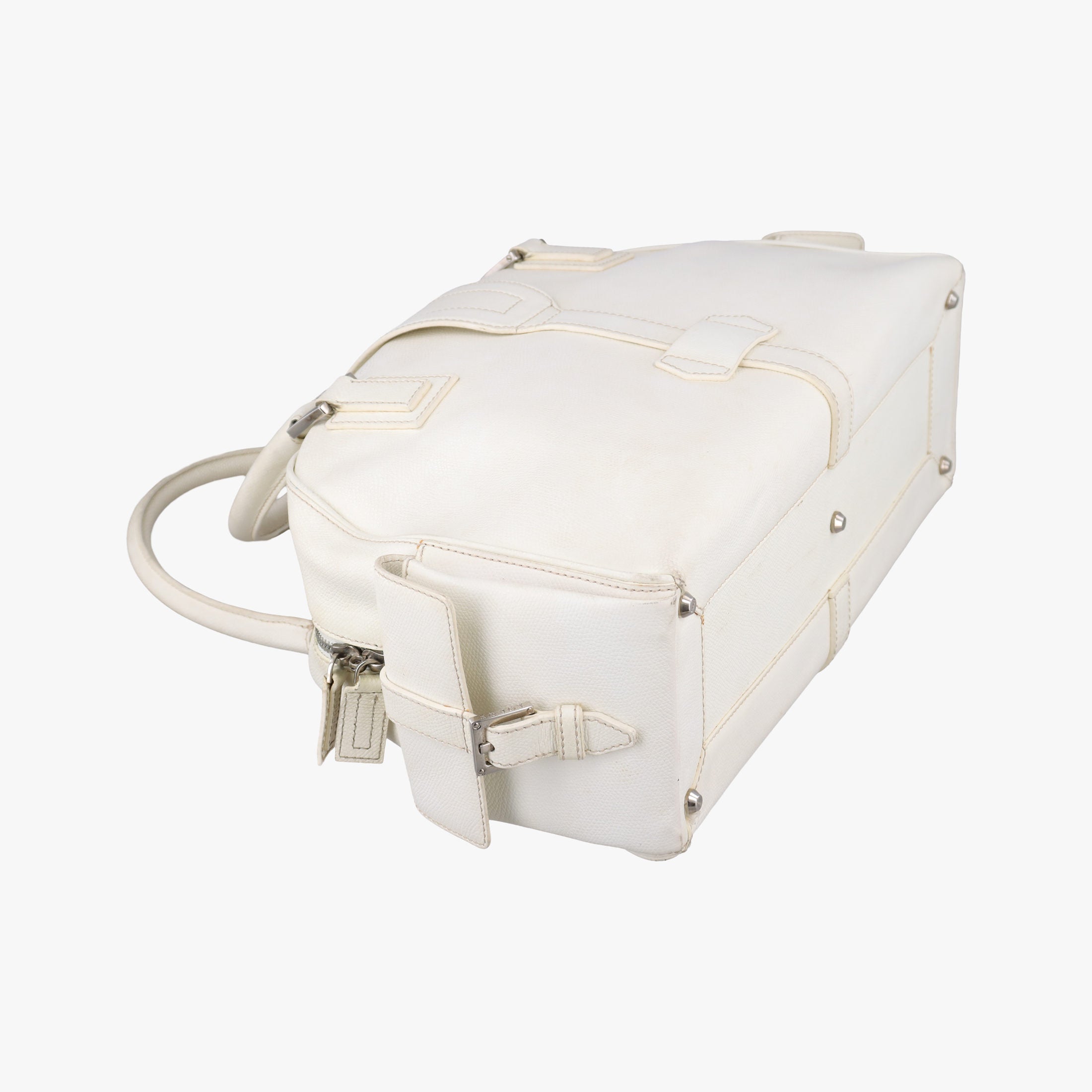 Secondhand Loewe Senda White Leather  handbag | stylenewstar