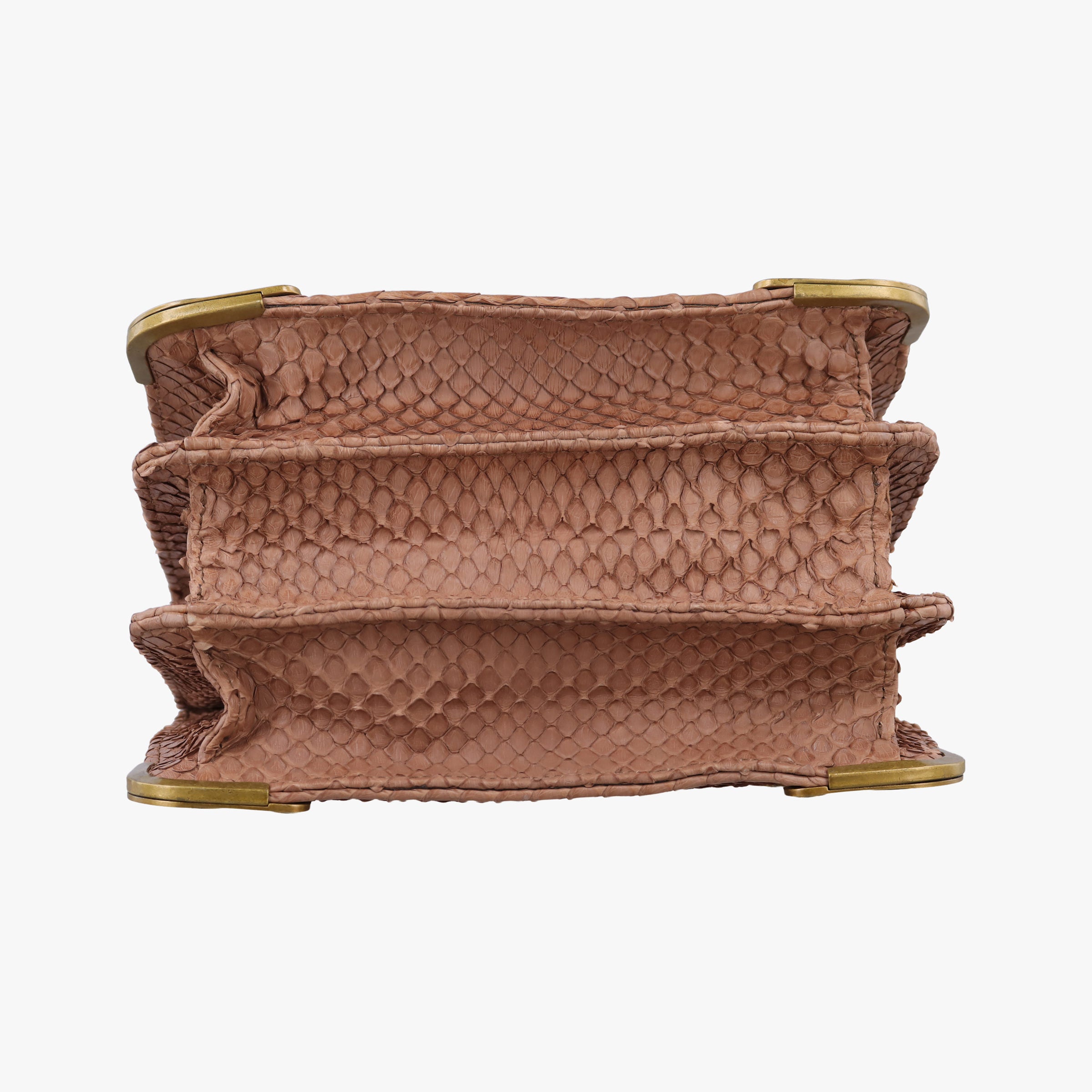 Pre-owned Bottega Veneta Concertina Dusty Pink Matte Python  handbag | stylenewstar