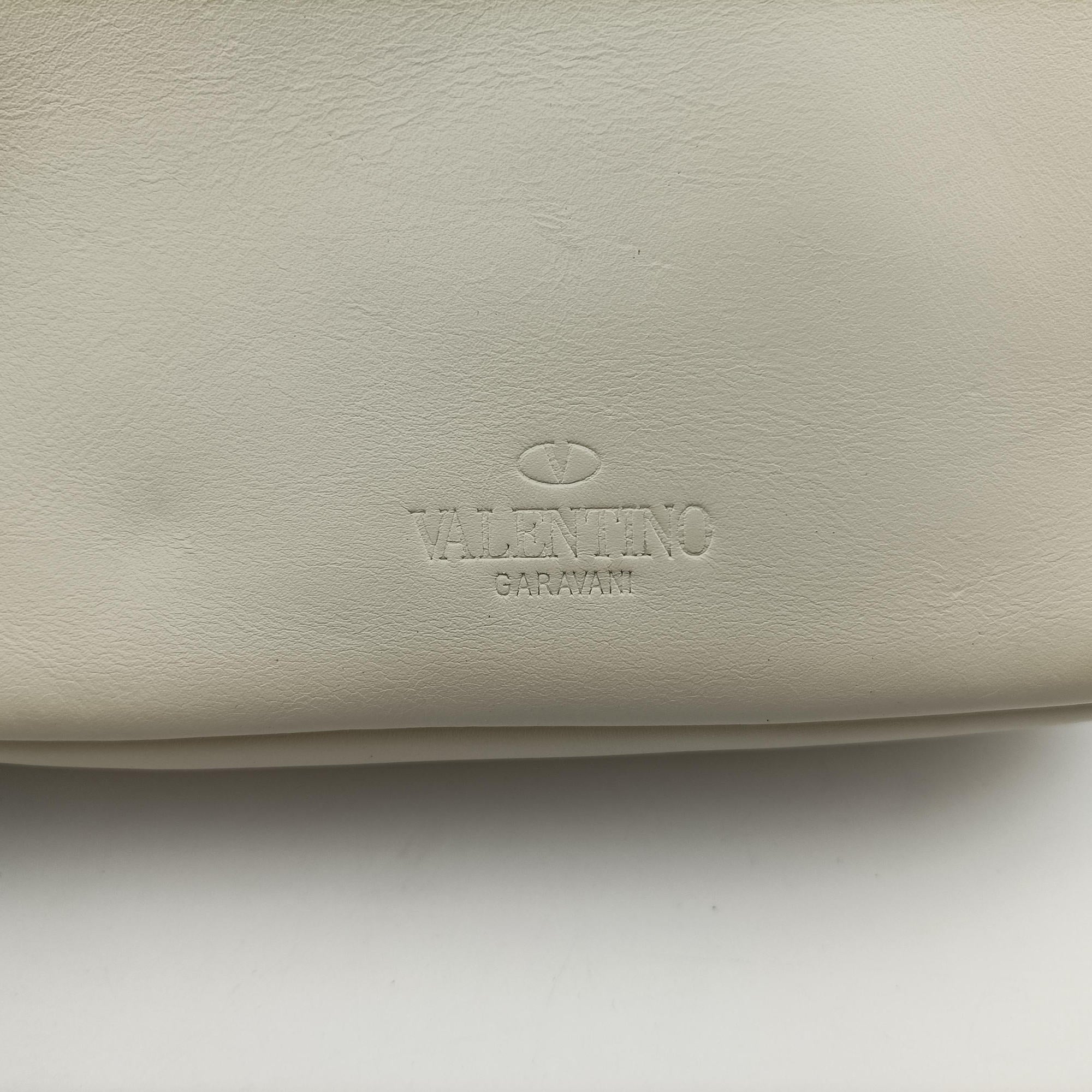 Pre-owned Valentino Rockstud Ivory  Nappa Leather   shoulderbag | stylenewstar