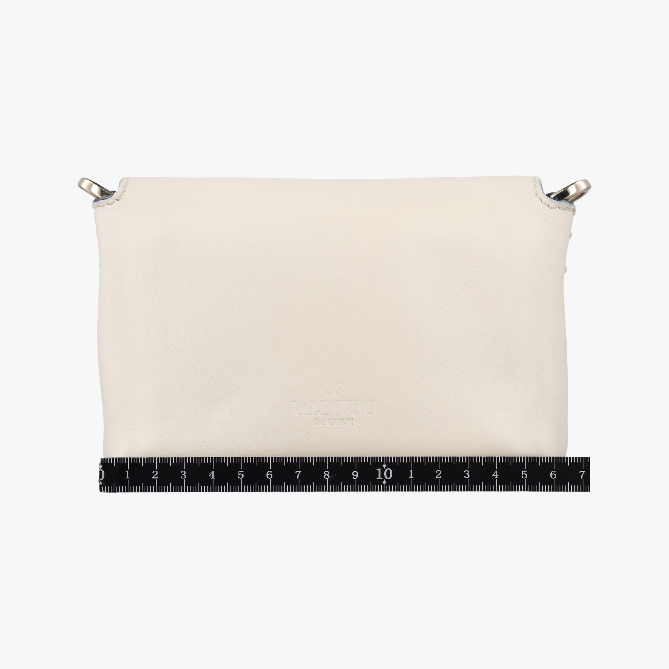 Pre-owned Valentino Rockstud Ivory  Nappa Leather   shoulderbag | stylenewstar